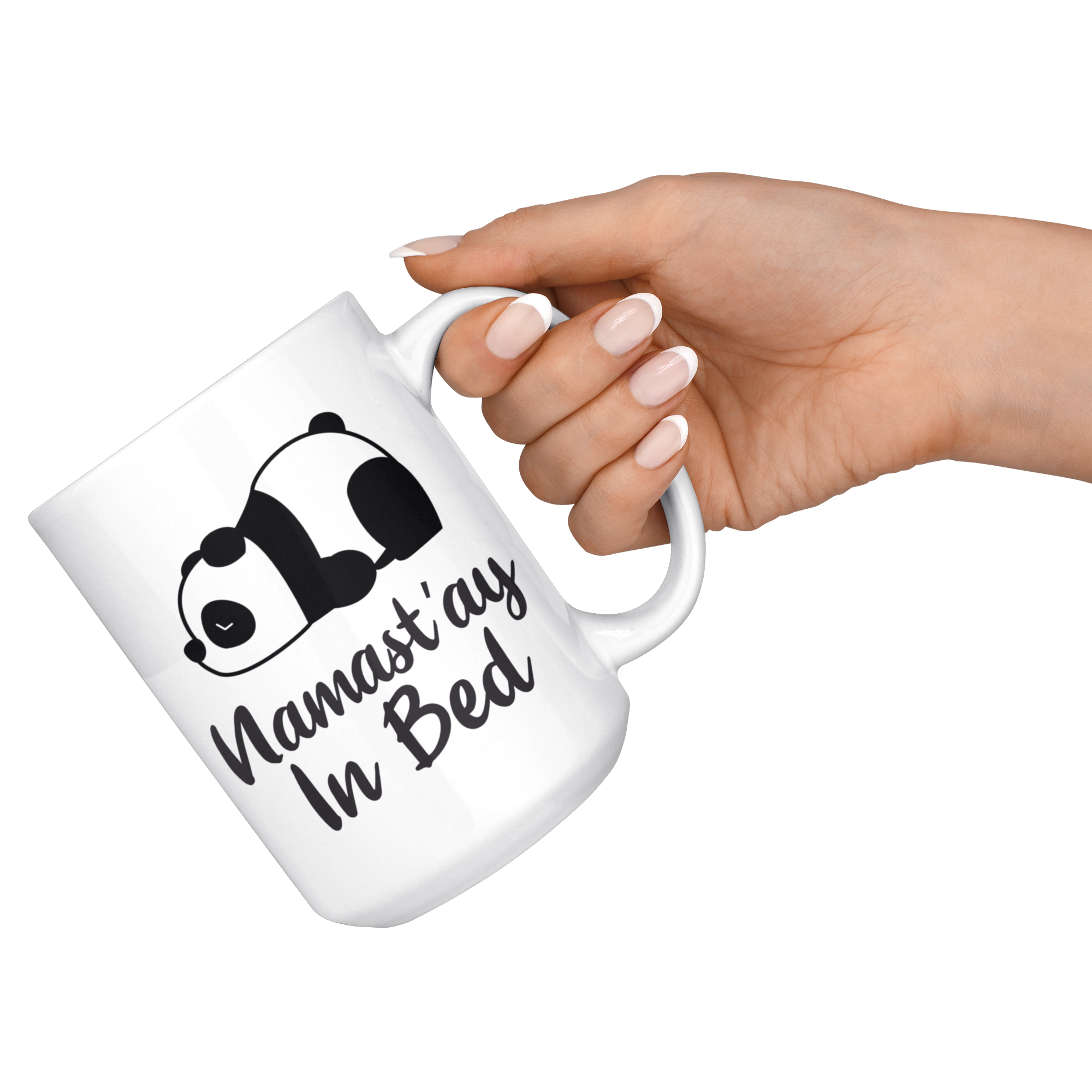White 15oz Mug - Panda Namast'ay In Bed