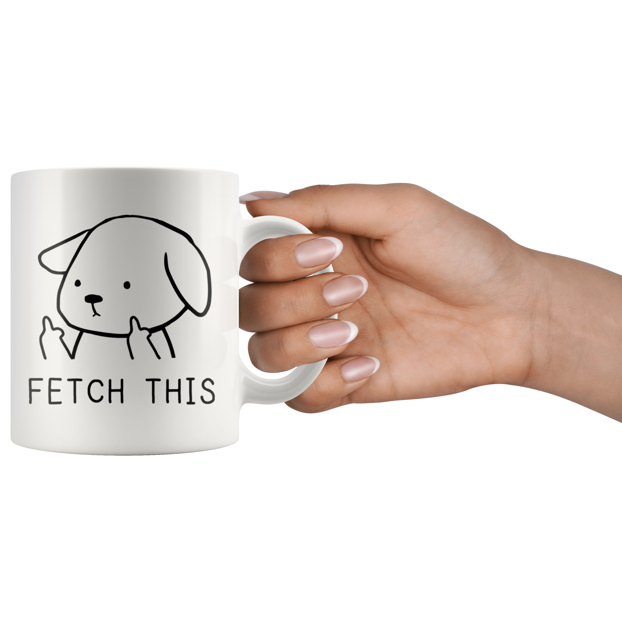 White 11oz Mug - Fetch This Dog