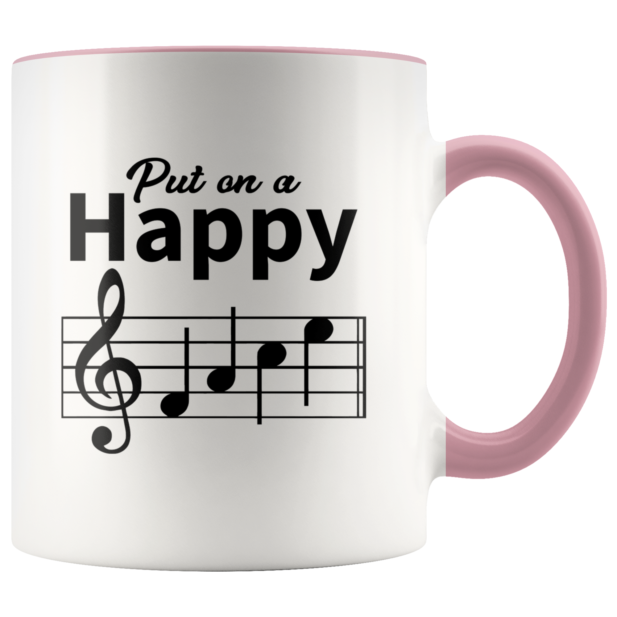 Music Happy Face Accent Mugs