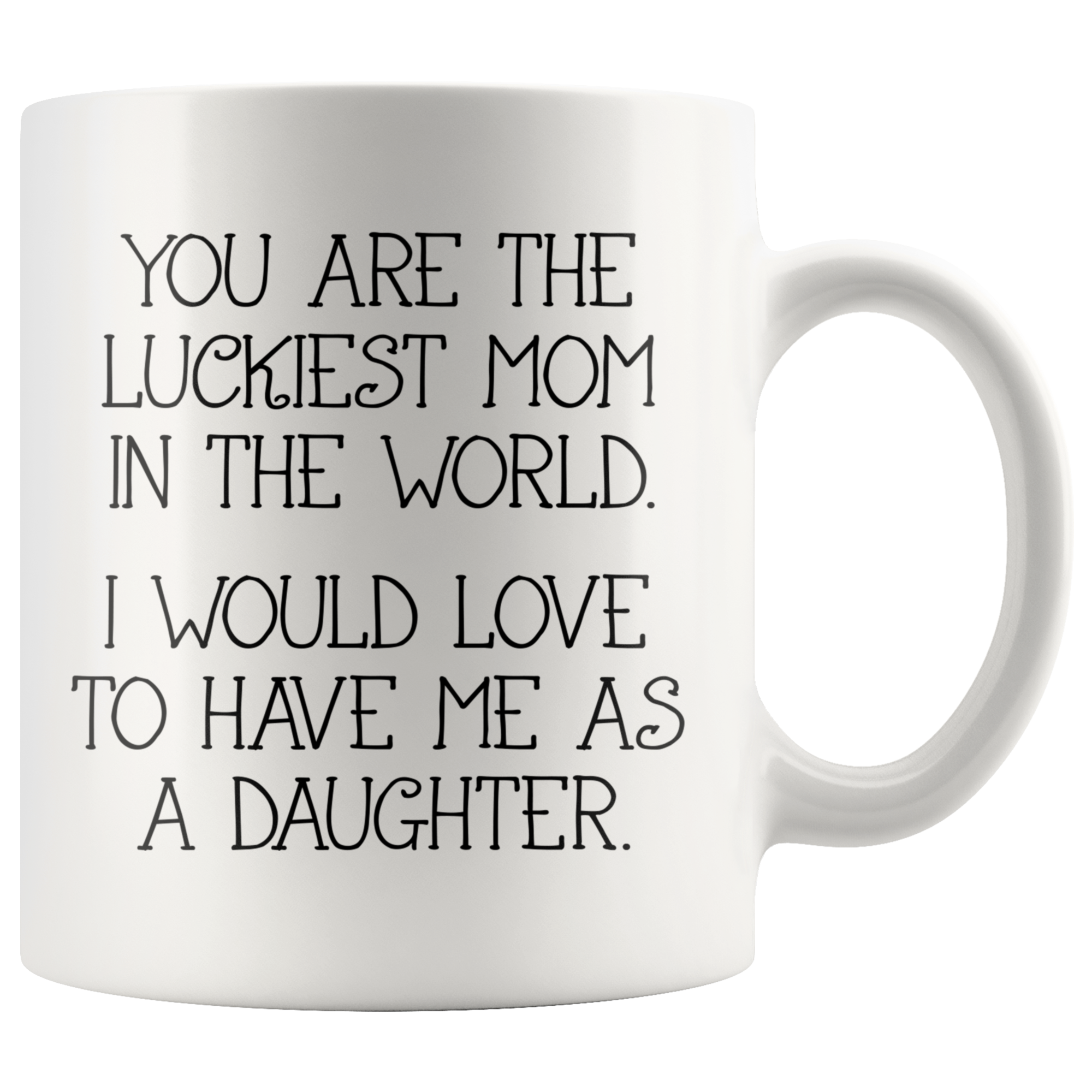 White 11oz Mug - Luckiest Mom In The World