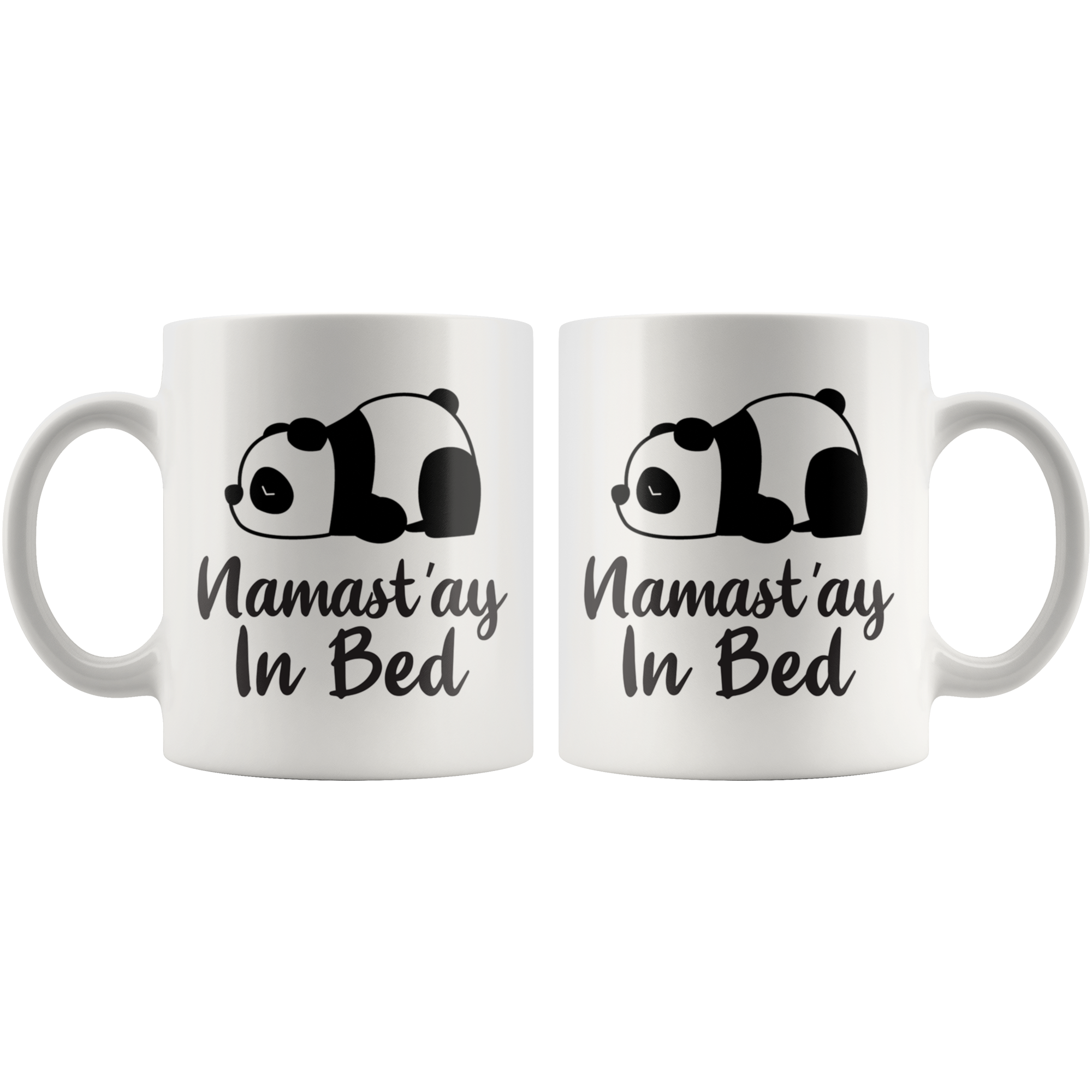 White 11oz Mug - Panda Namast'ay In Bed