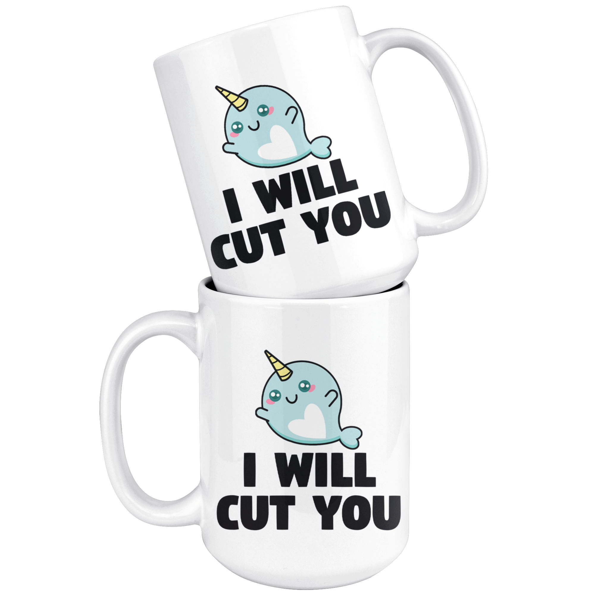 White Mugs - Narwhal Will Cut You