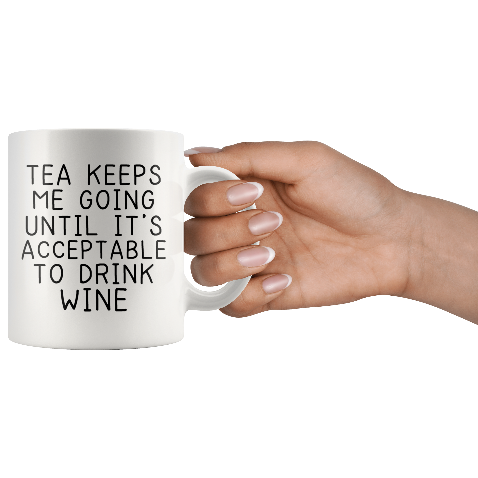 White Mugs - Tea Until Wine