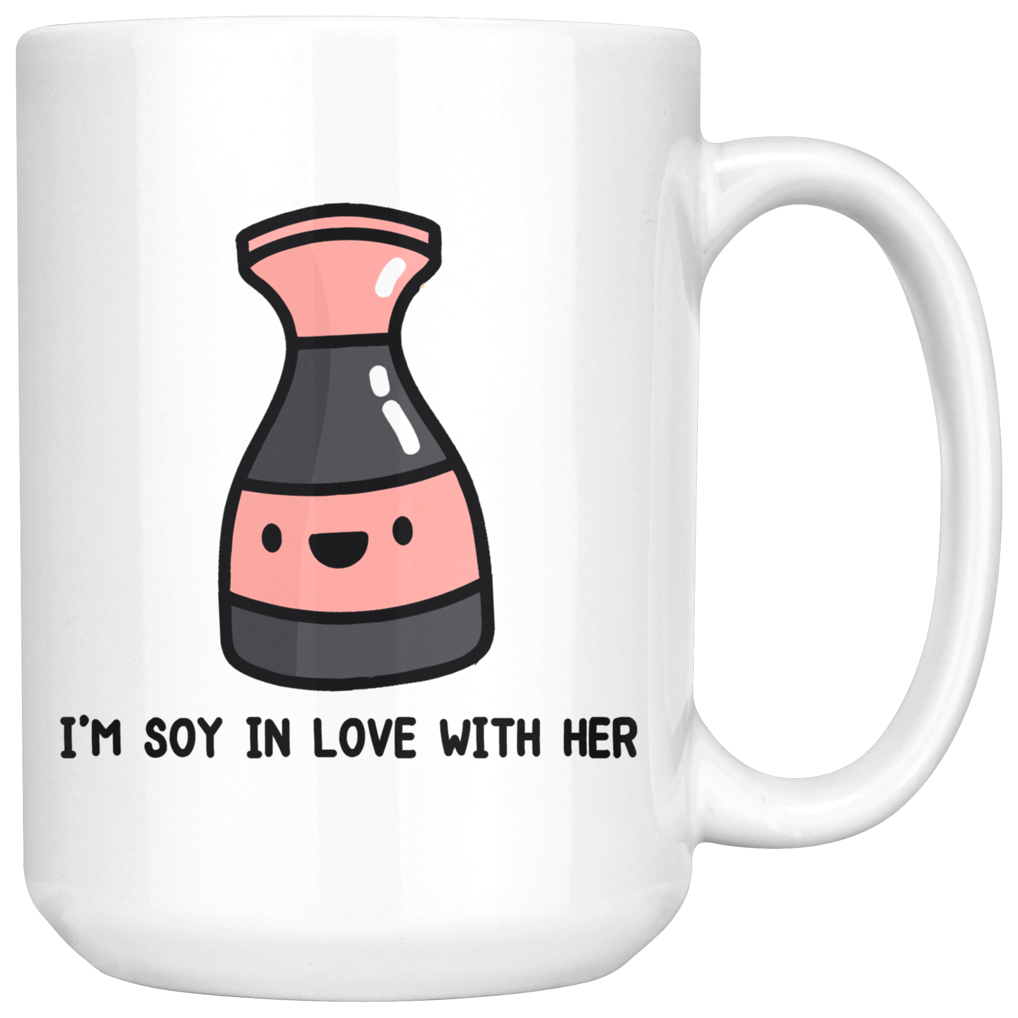 White Mugs - Sushi Matching Mugs Soy In Love