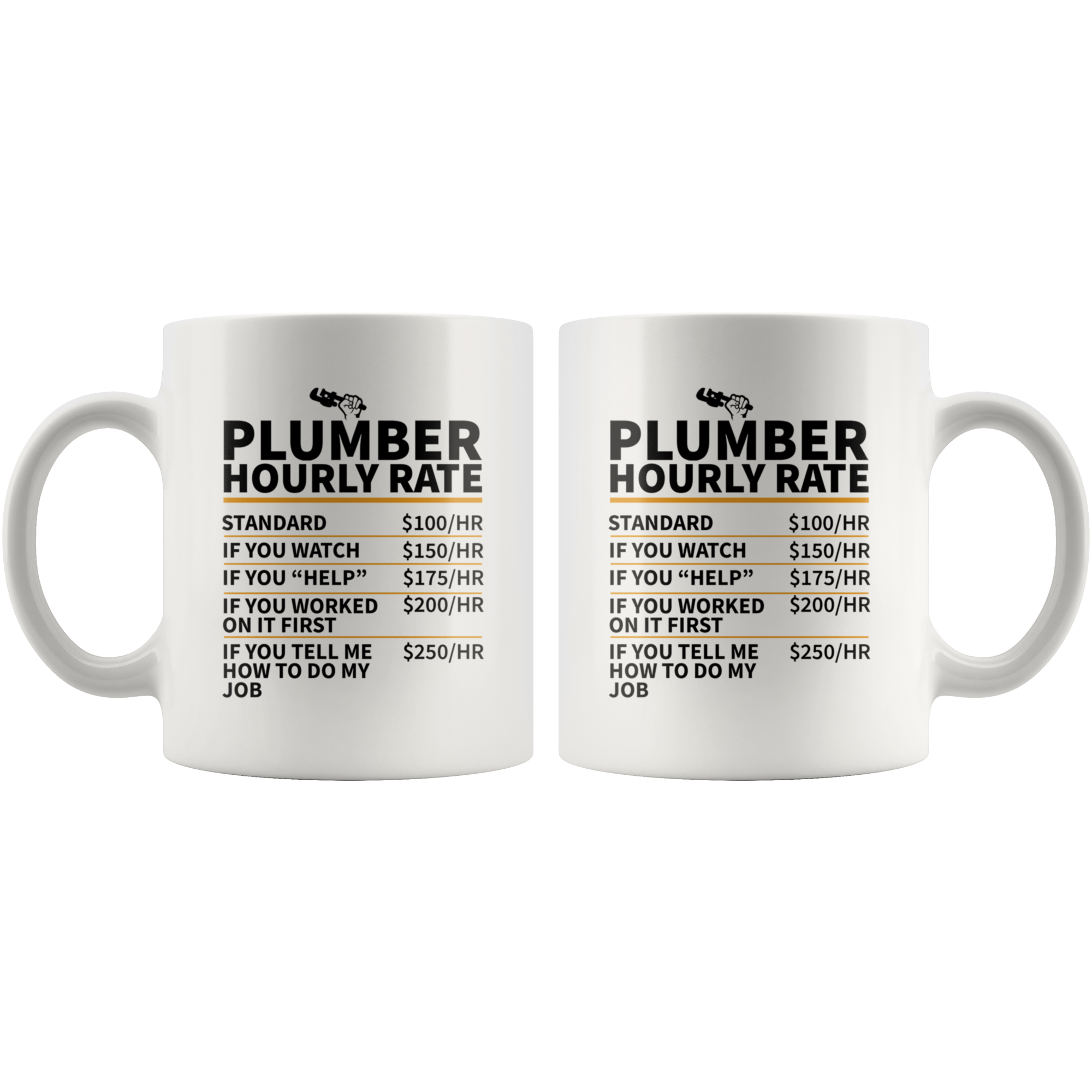 White Mug - Plumber Hourly Rate