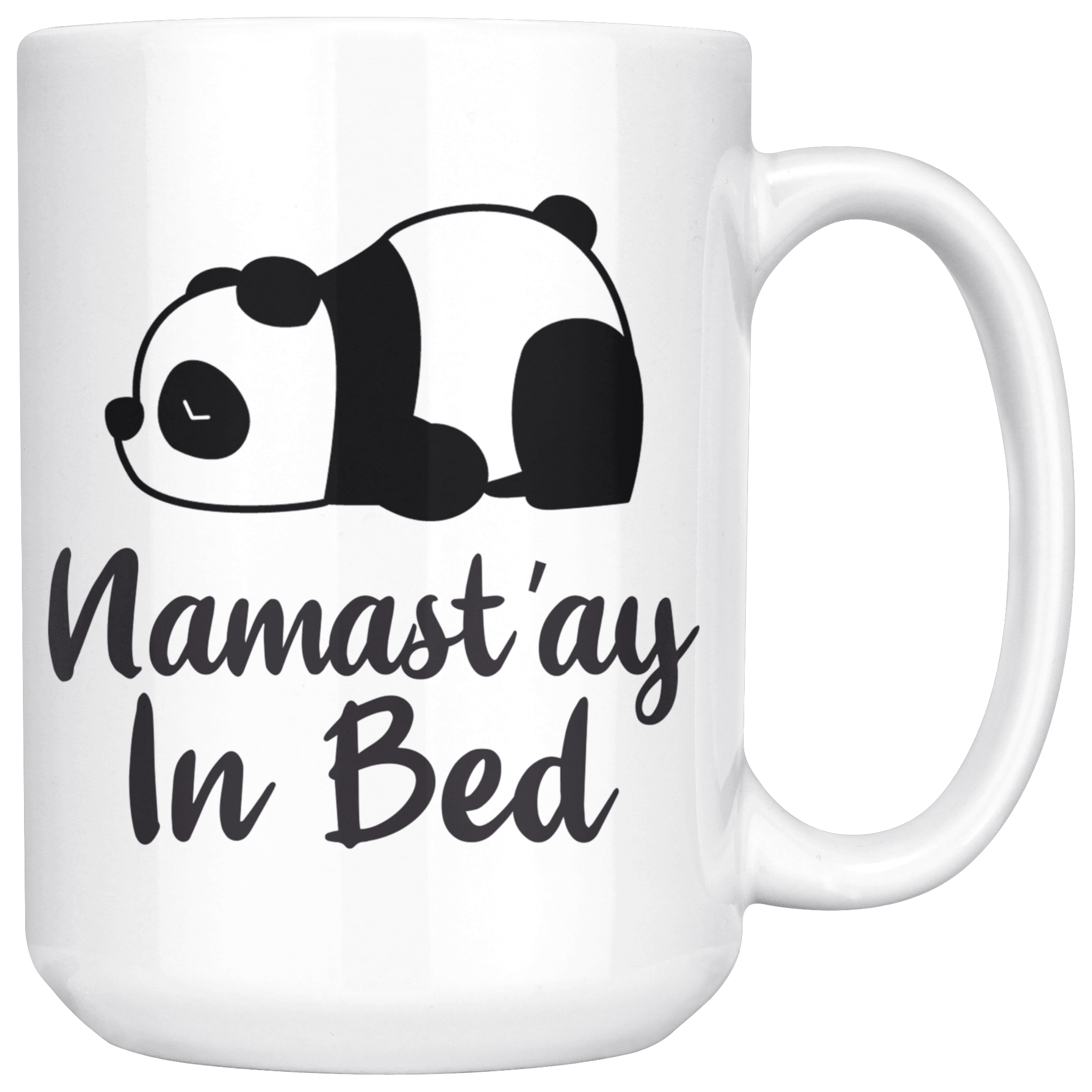 White 15oz Mug - Panda Namast'ay In Bed
