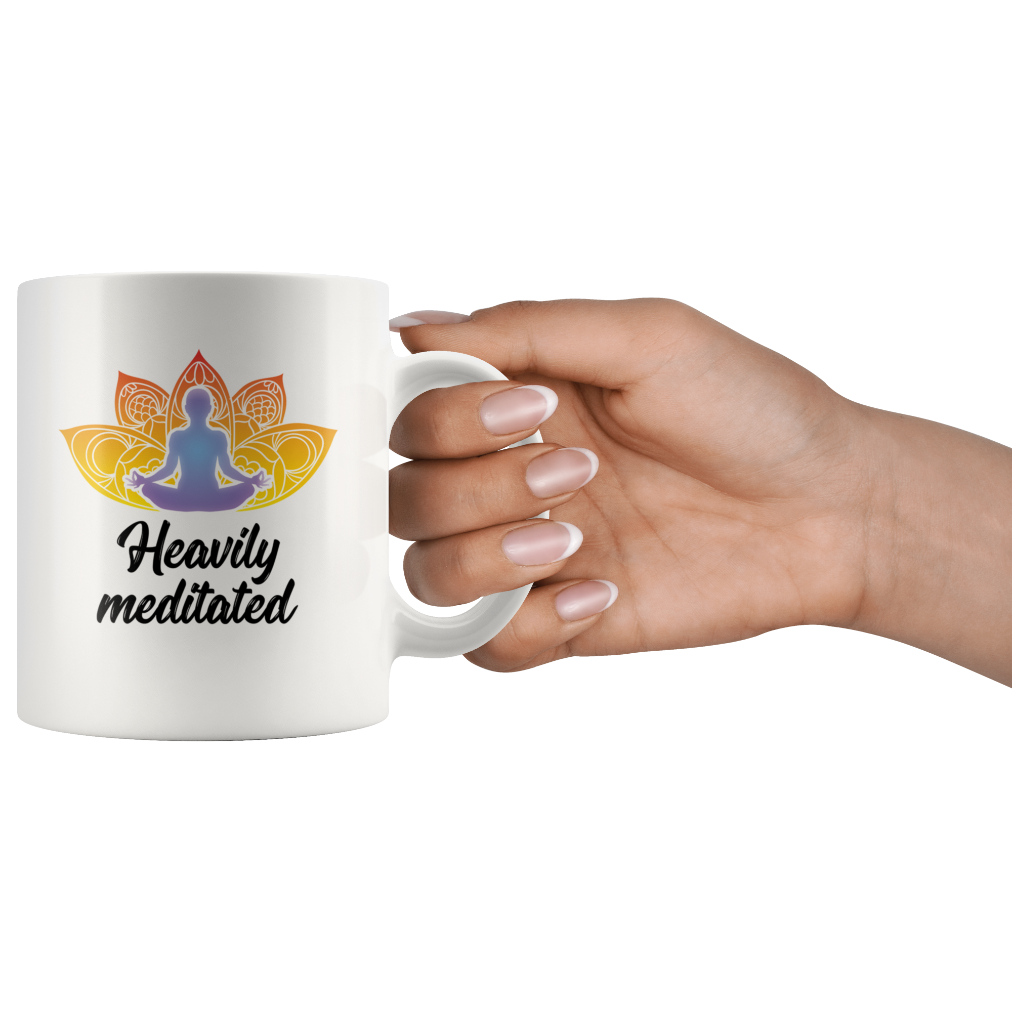 White 11oz Mug - Heavily Meditated