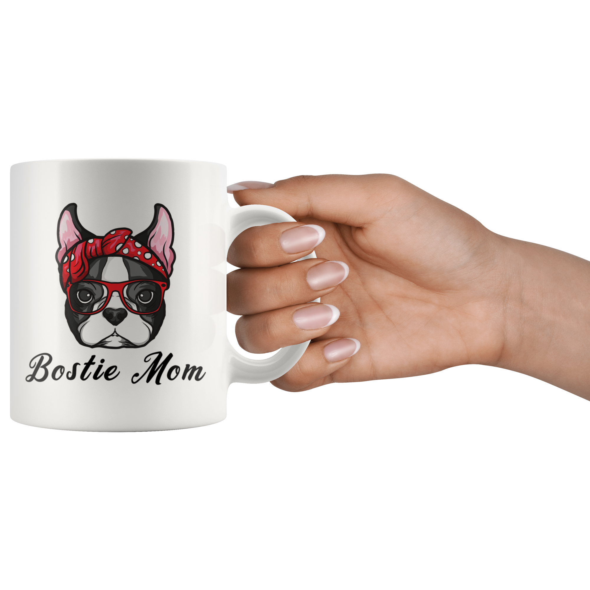 White 11oz Mug - Bostie Mom