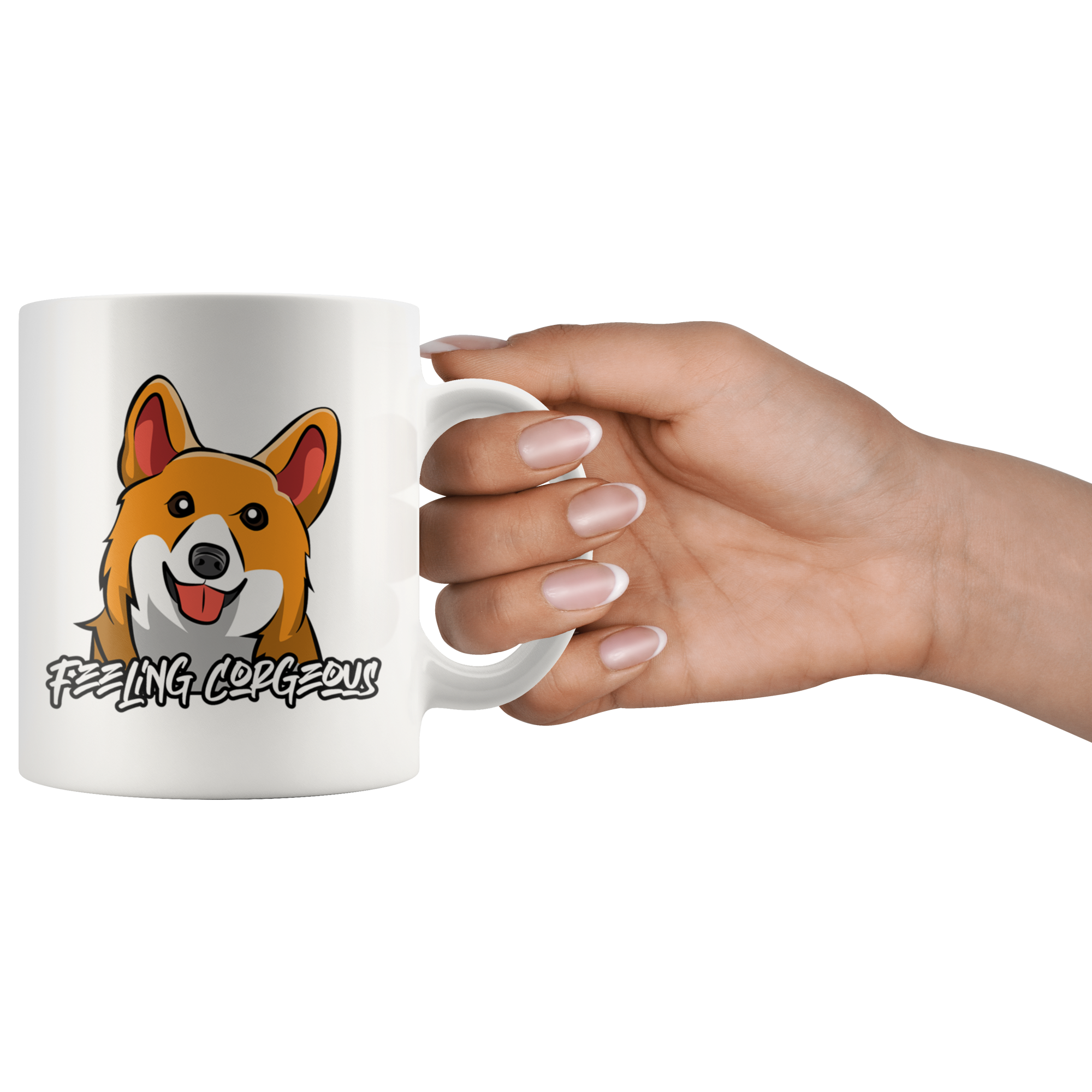 White 11oz Mug - Corgi Feeling Corgeous