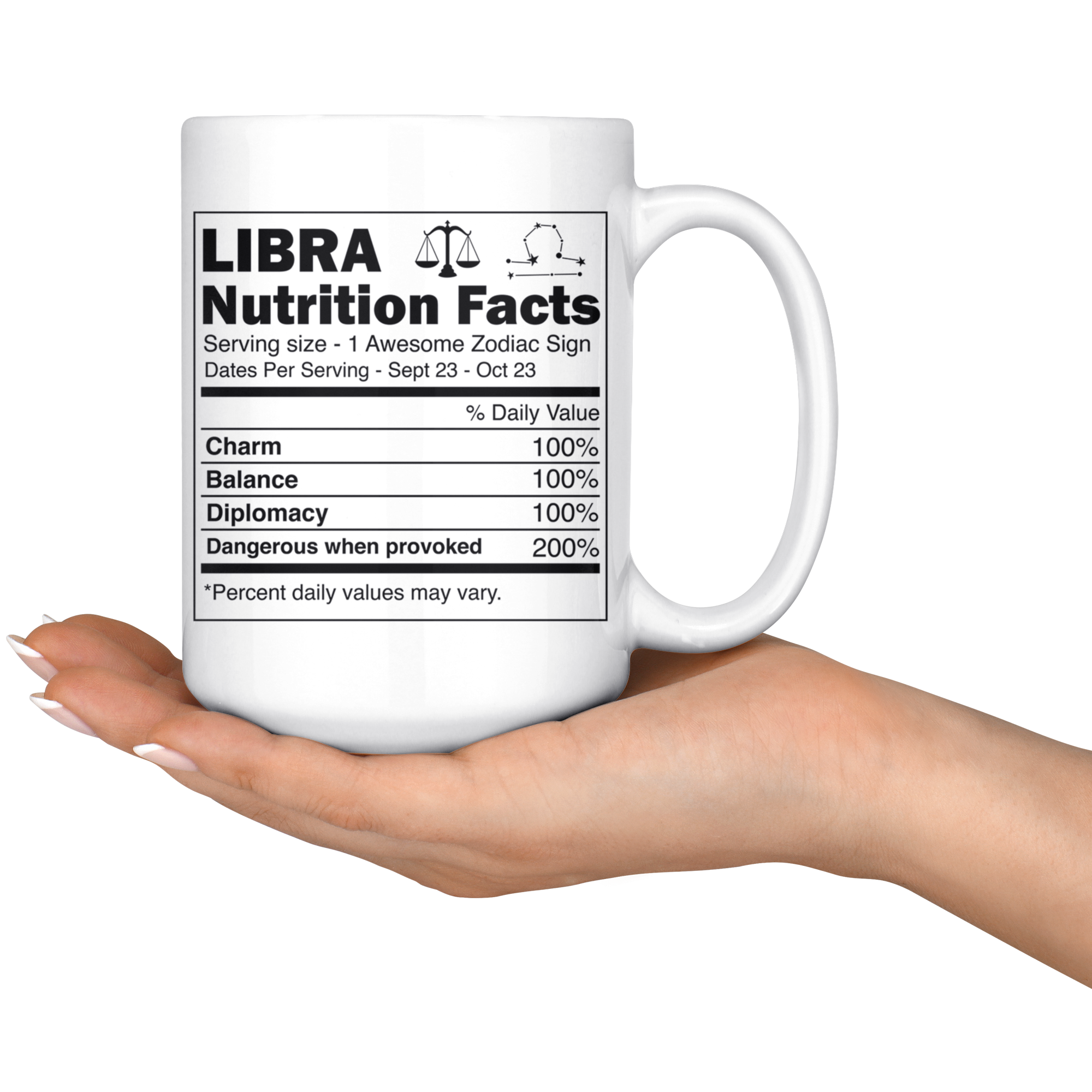 White 15oz Mug - Libra Zodiac