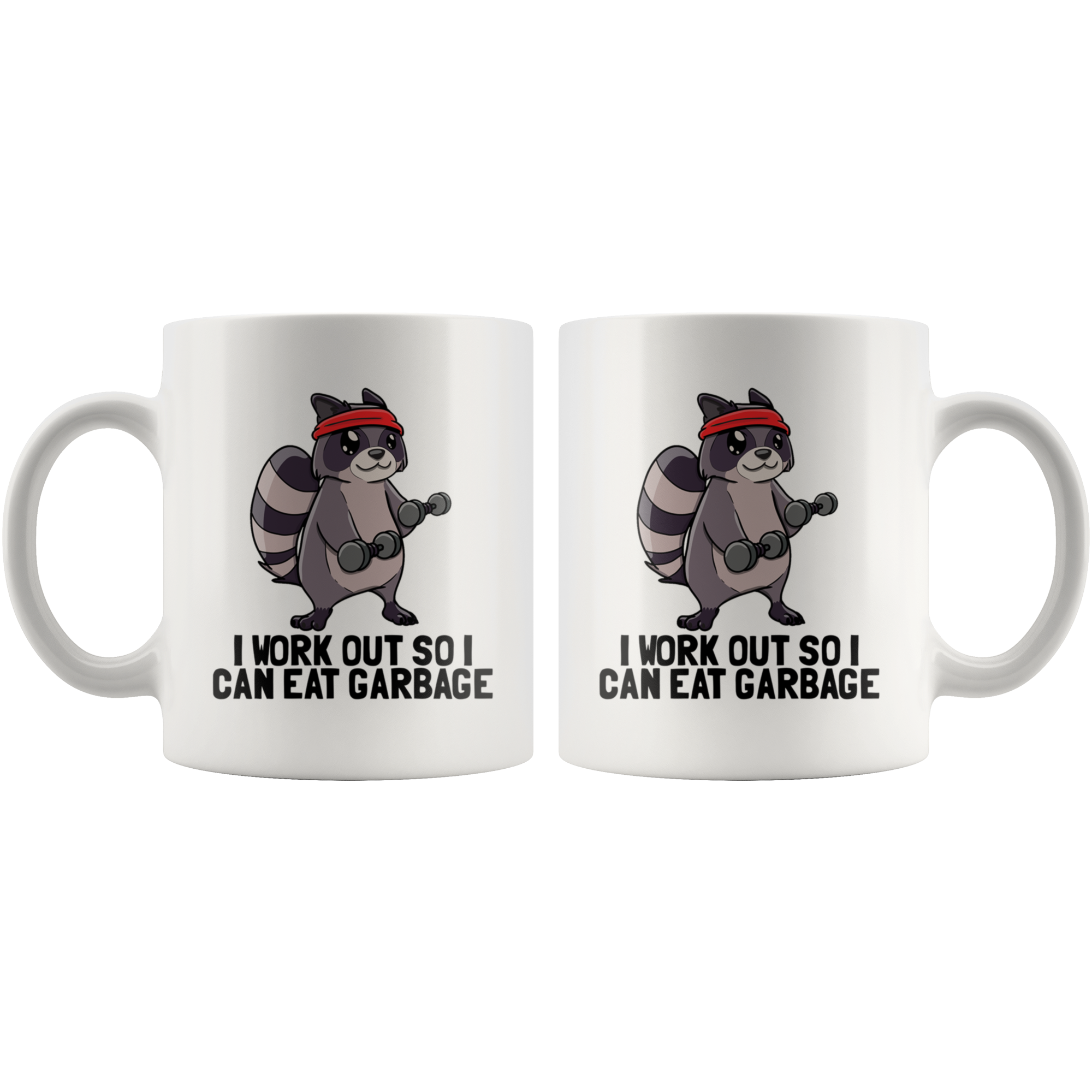 White Mugs - Raccoon Eat Garbage