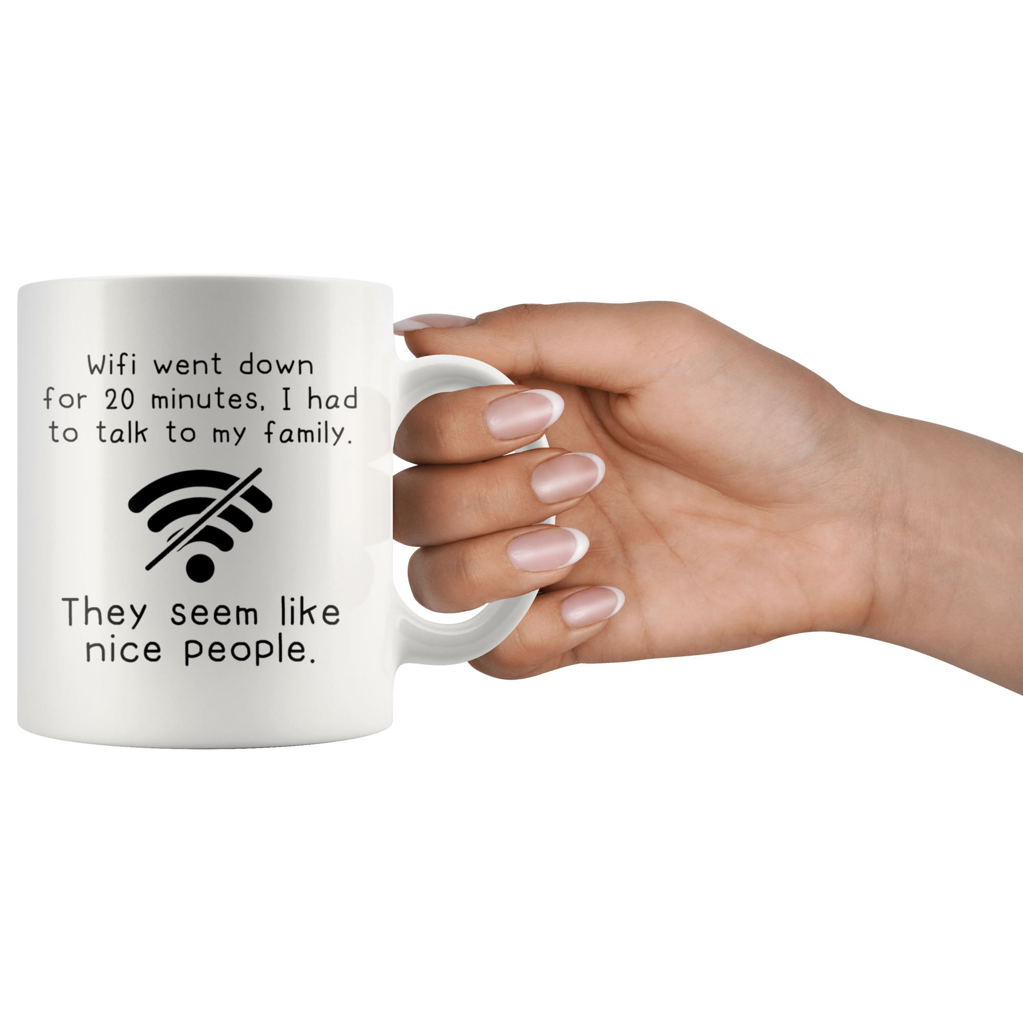 White 11oz Mug - Wifi Went Down