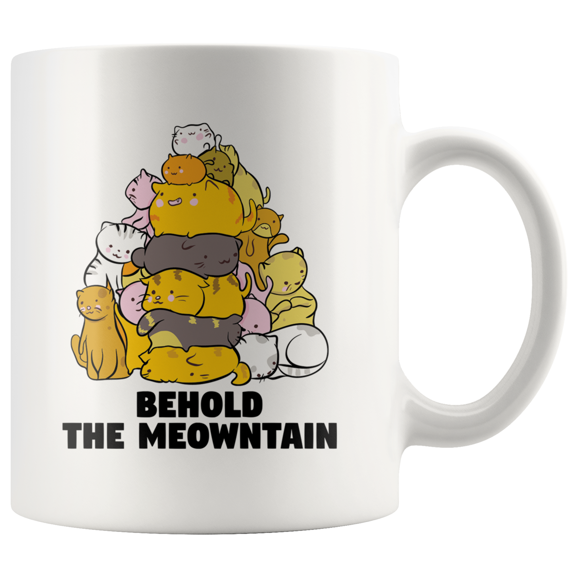 White 11oz Mug - Behold The Meowntain