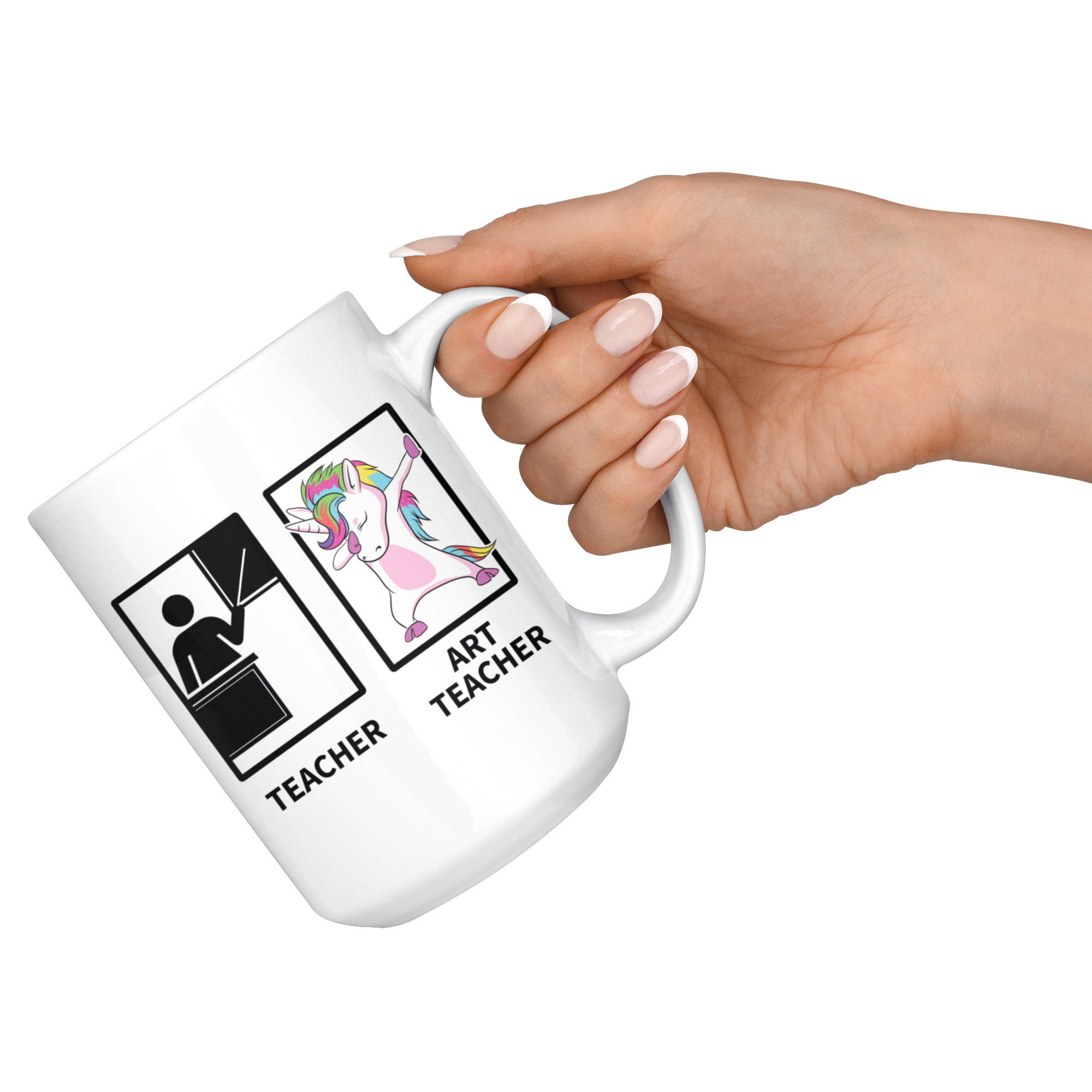 White 15oz Mug - Art Teacher Unicorn