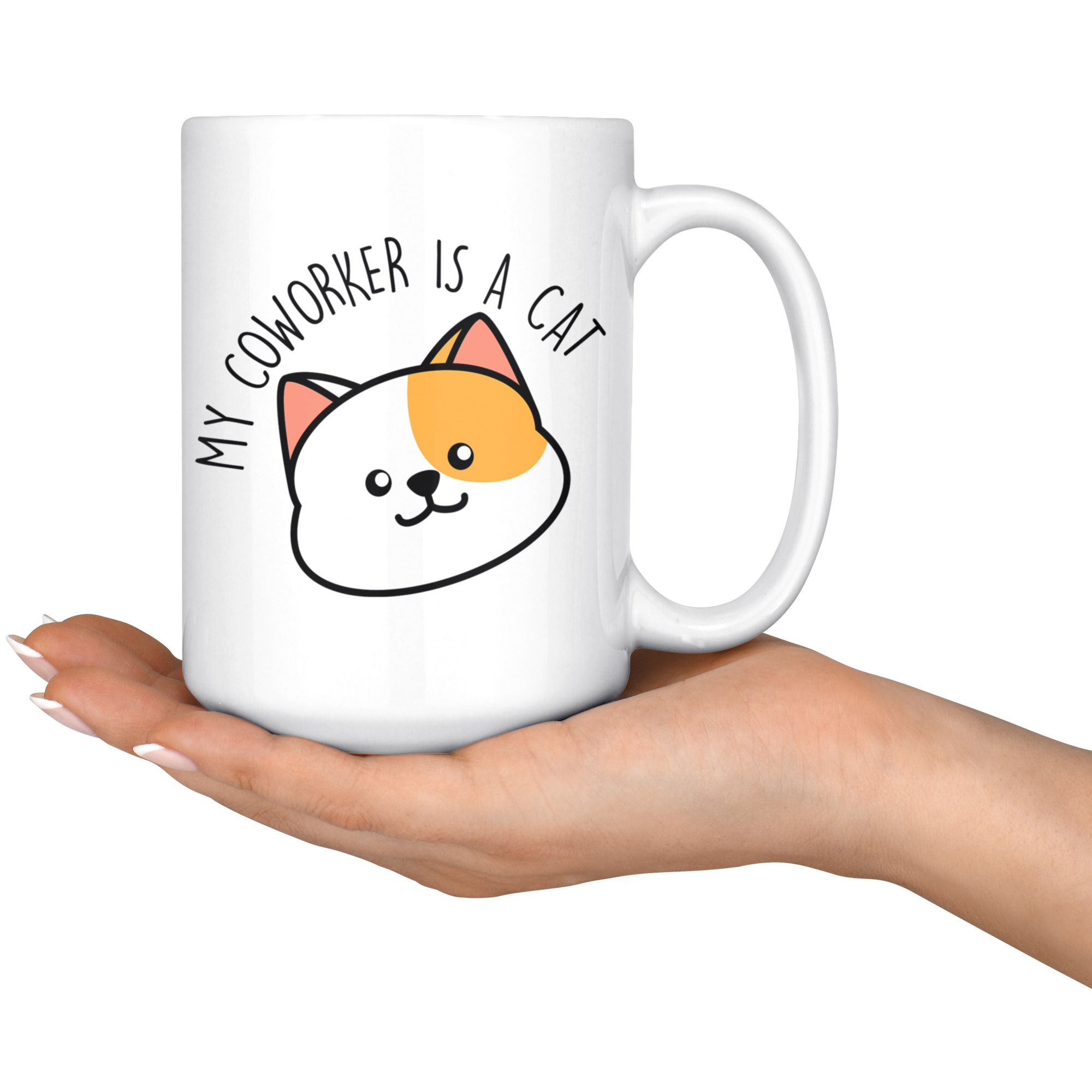 White Mugs - Coworker is a Cat