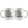 White 11oz Mug - Eat Sleep Code