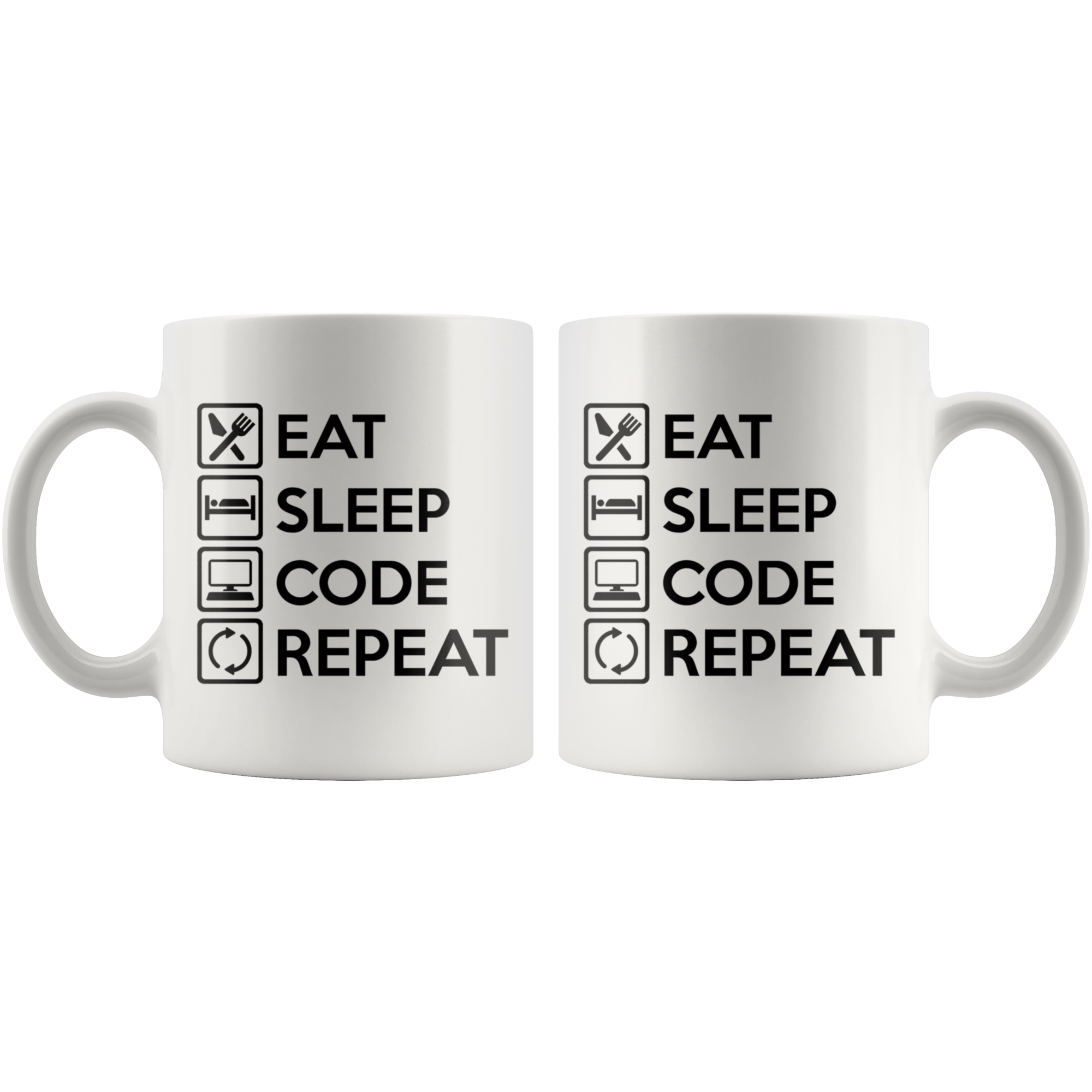 White 11oz Mug - Eat Sleep Code