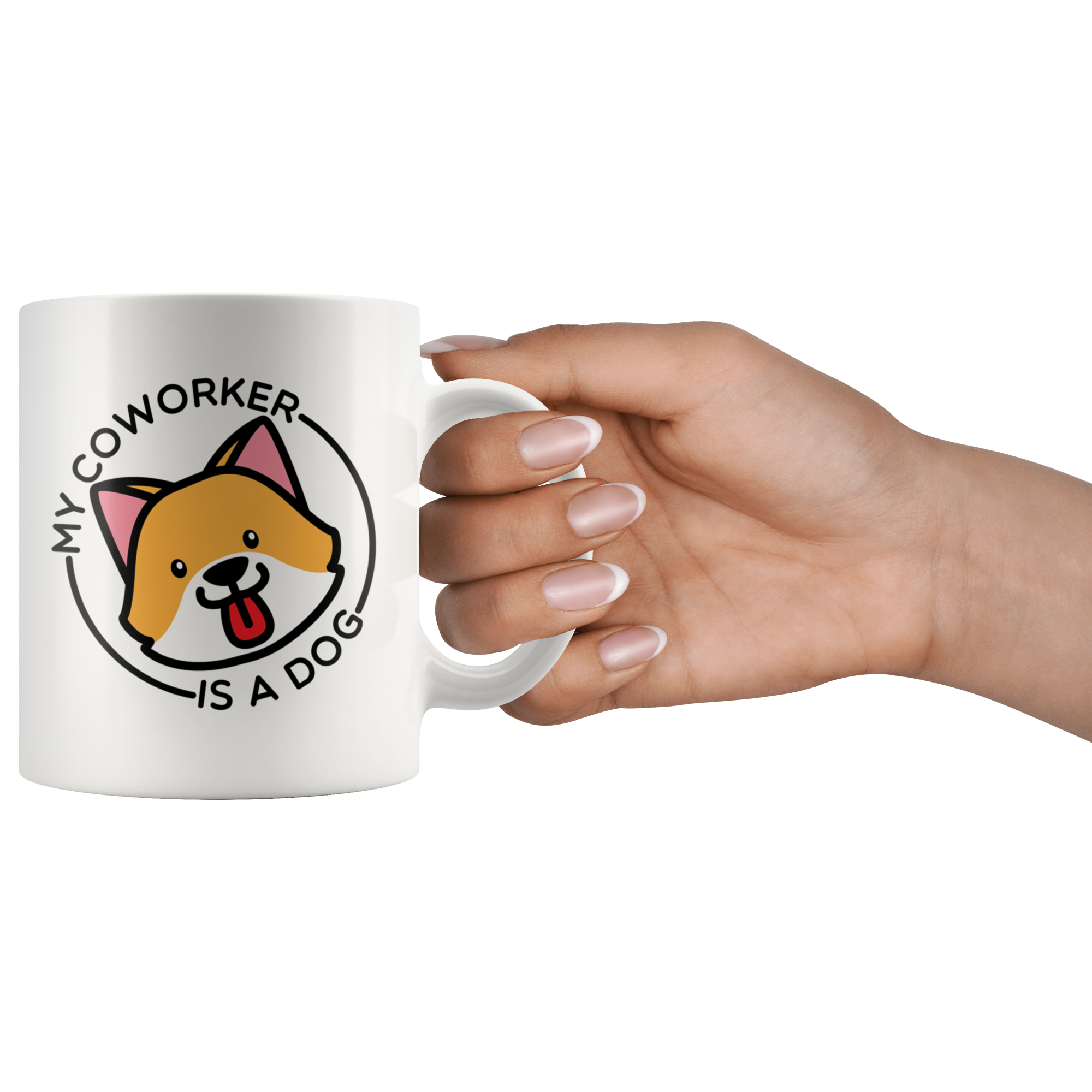 White Mugs - My Coworker Is A Dog