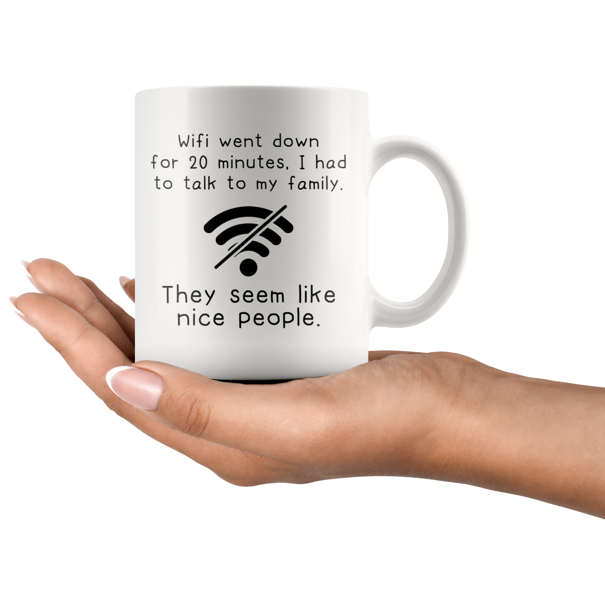 White 11oz Mug - Wifi Went Down