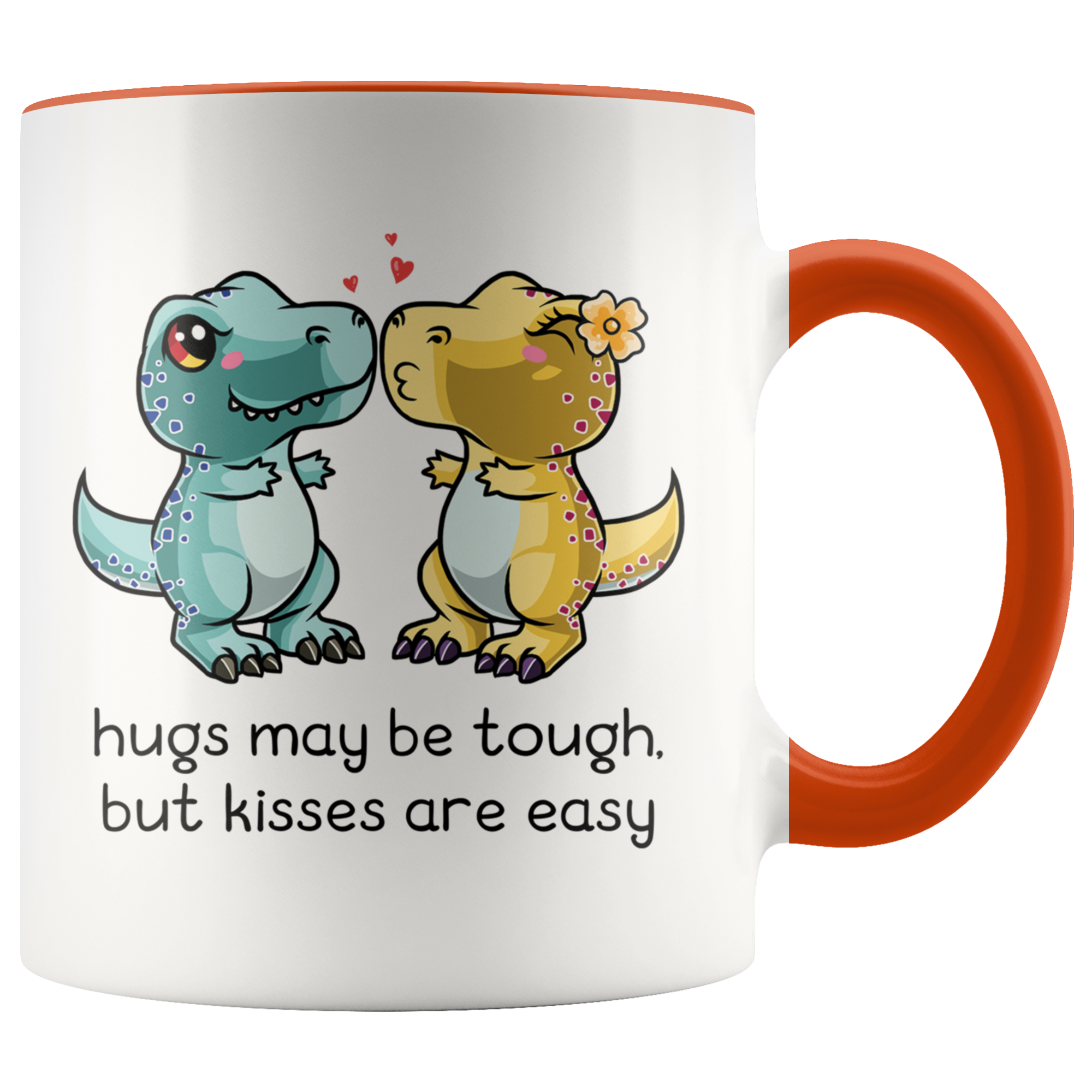 Accent Mug - Hugs May Be Tough Dinosaur