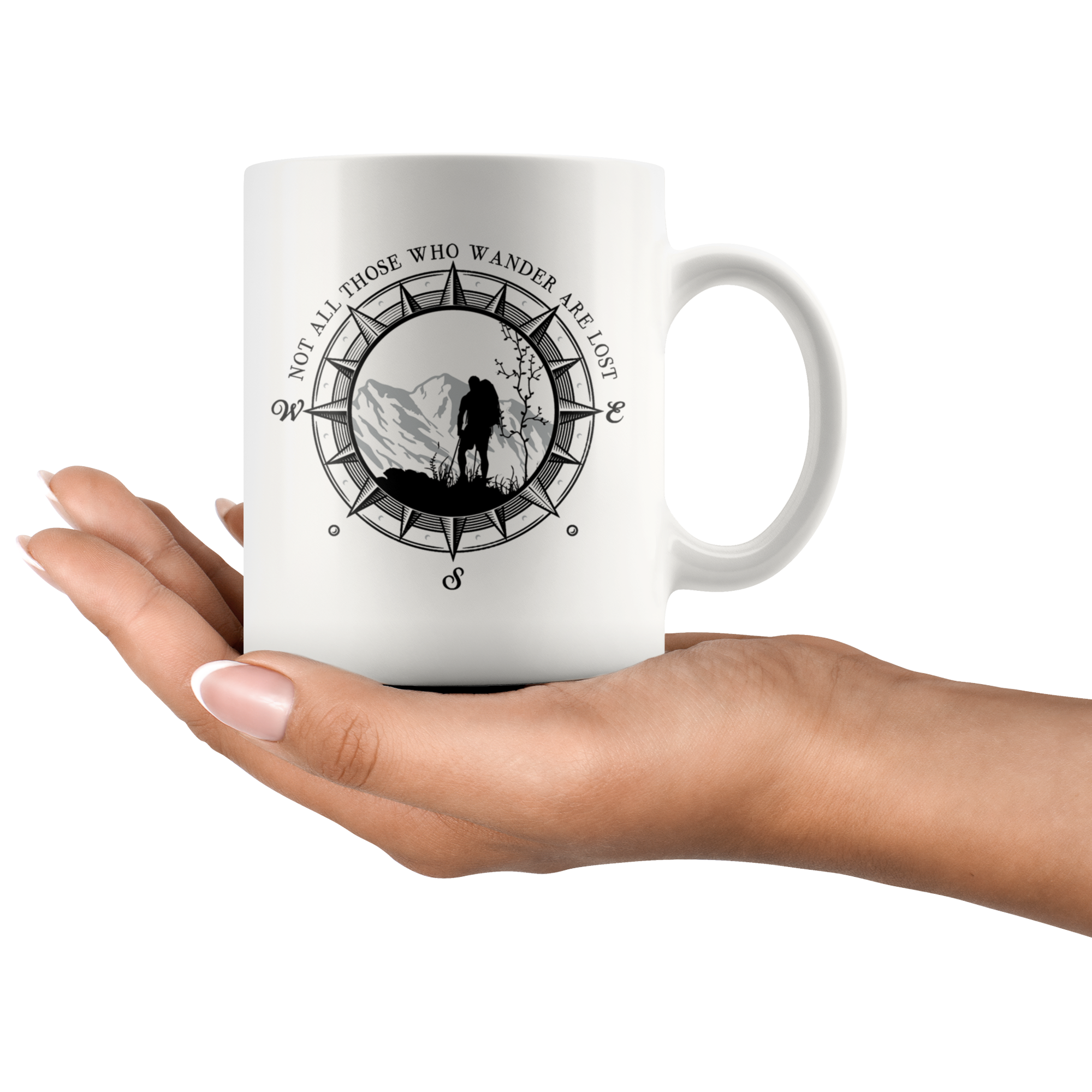 White 11oz Mug - Not All Those Who Wander Are Lost