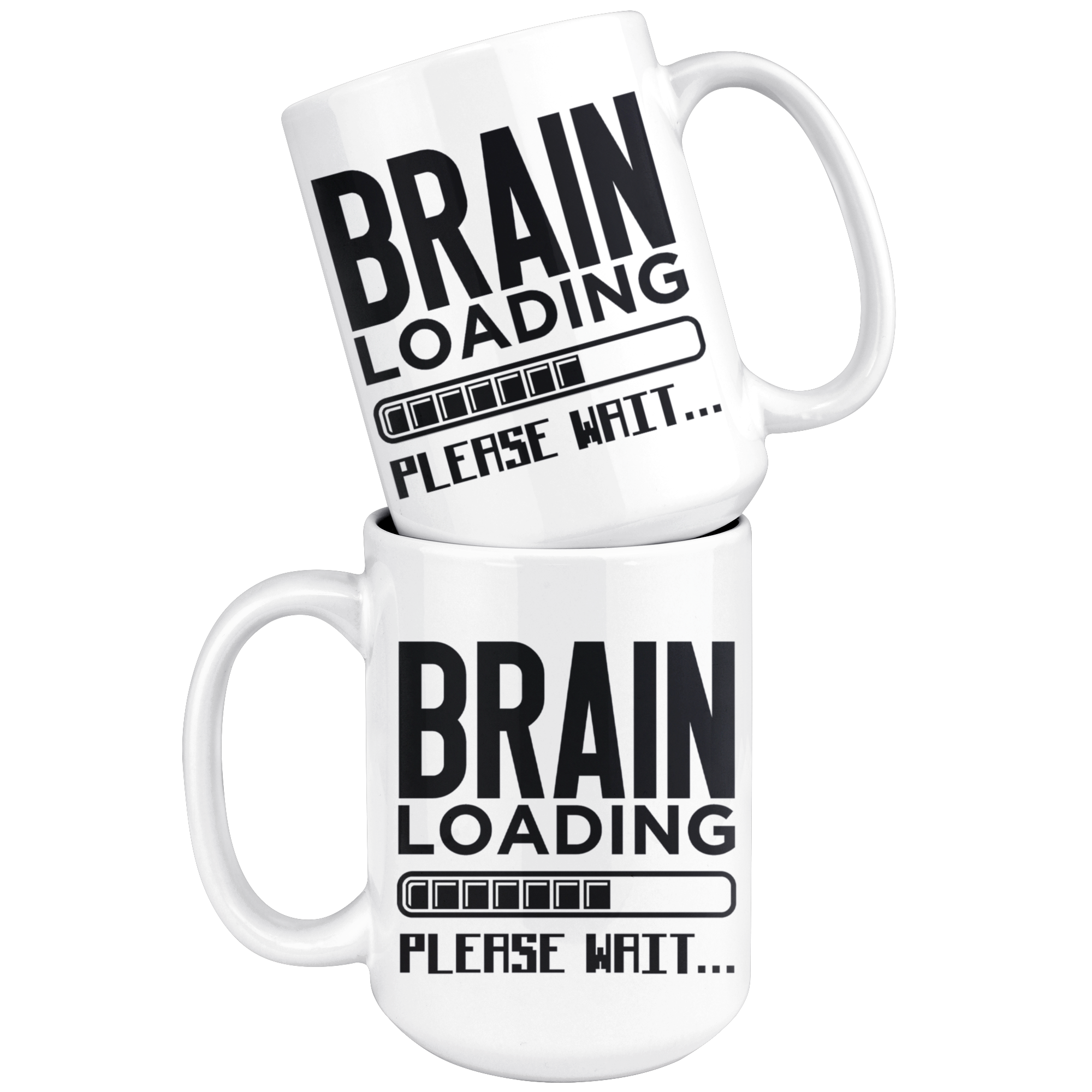 White 15oz Mug - Brain Loading
