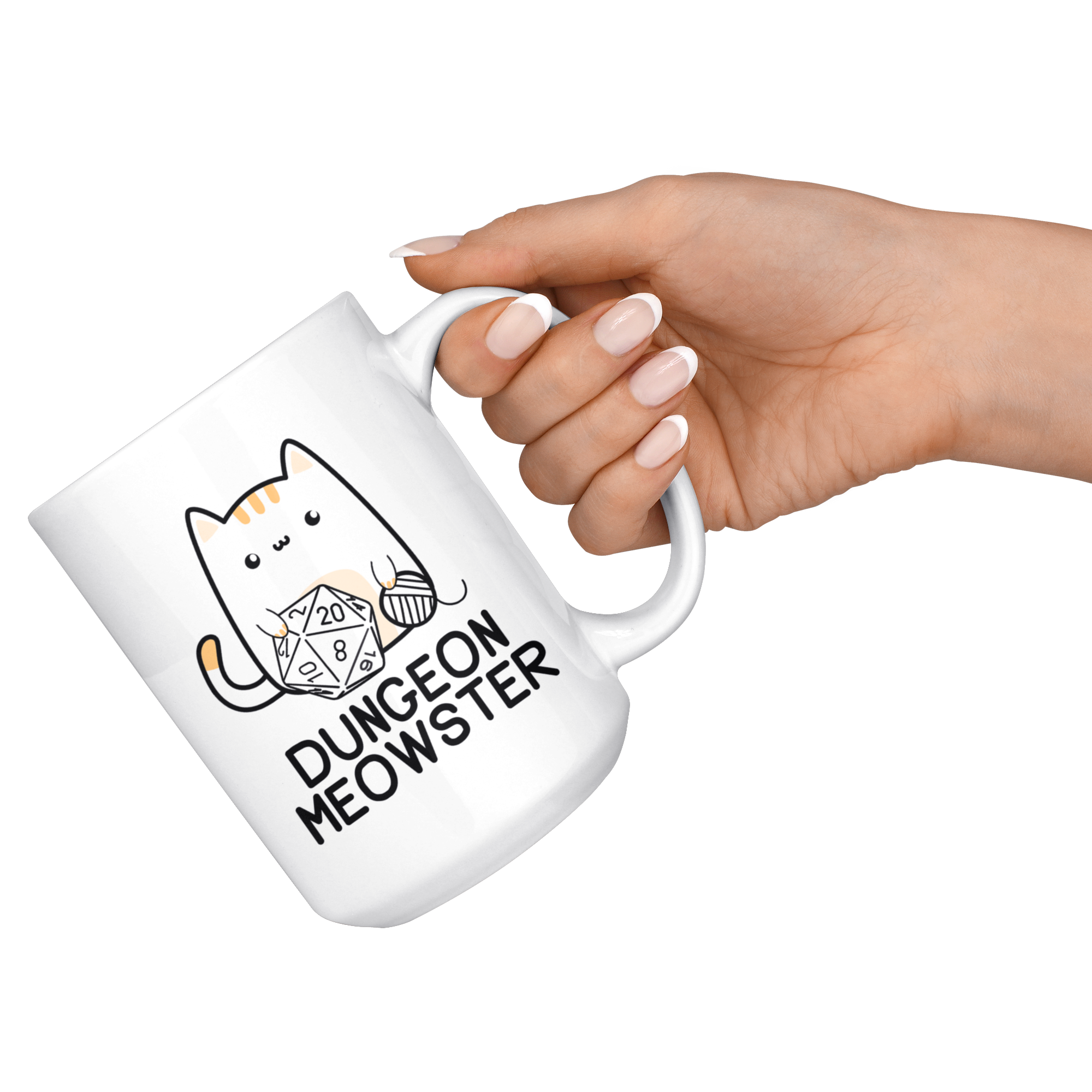 White 15oz Mug - Dungeon Meowster