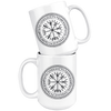 White 15oz Mug - Viking Compass