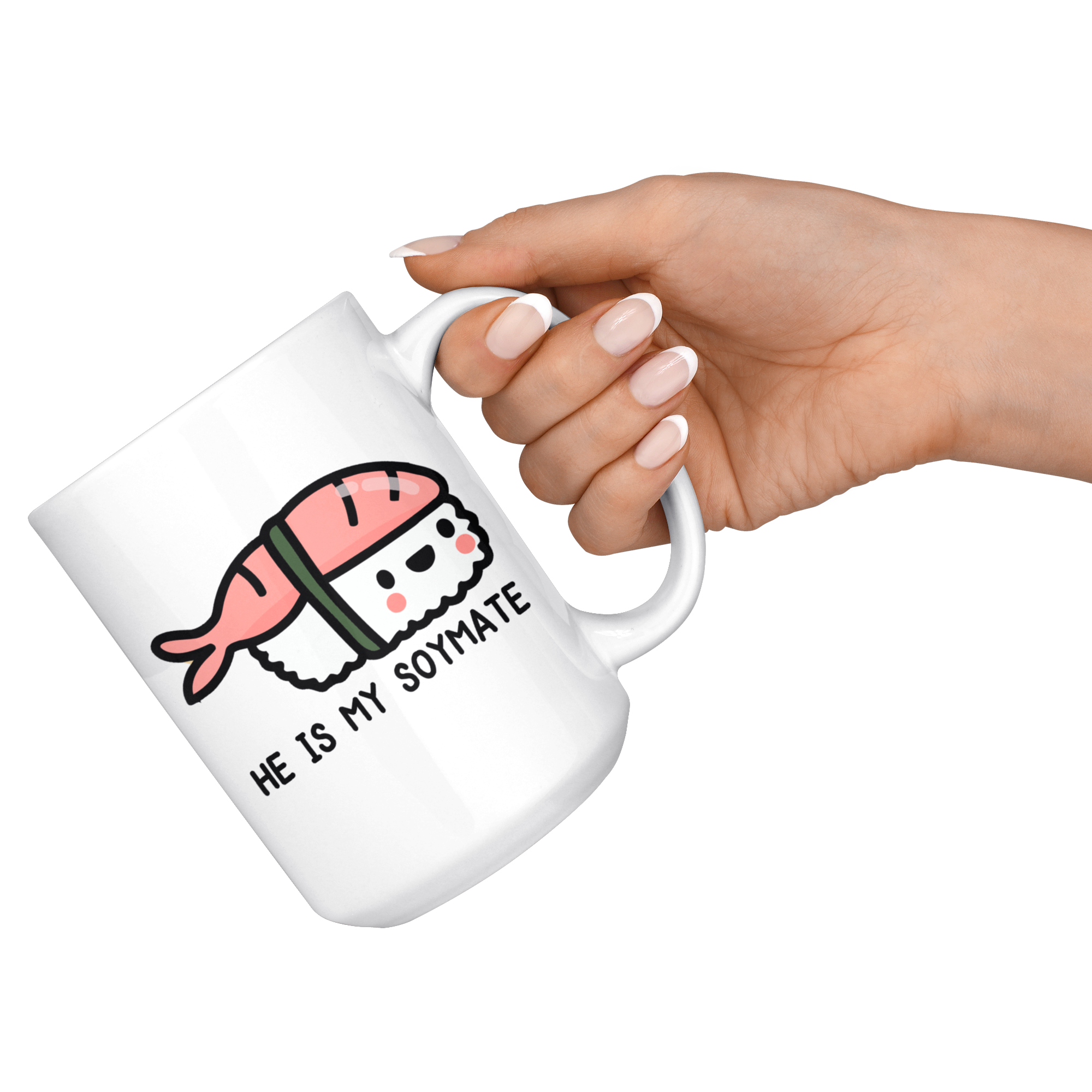 White Mugs - Sushi Matching Mugs Soy Mates
