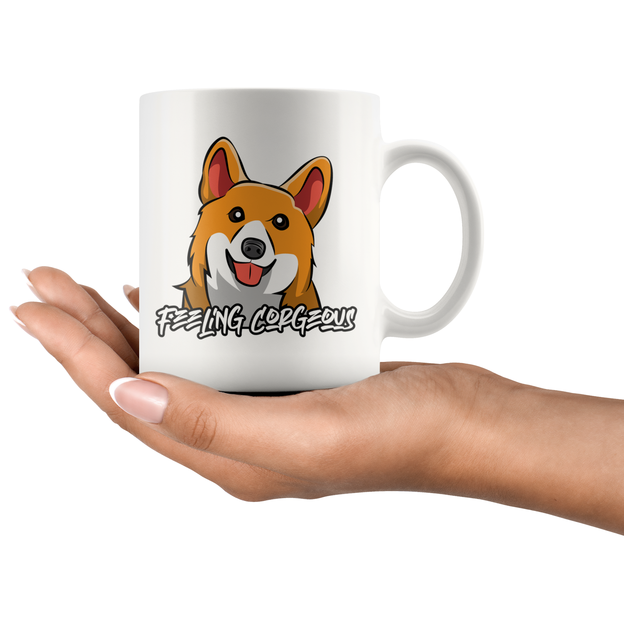 White 11oz Mug - Corgi Feeling Corgeous