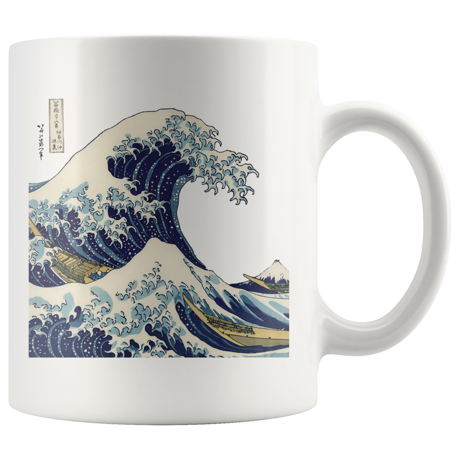 White 11oz Mug - Great Wave Off Kanagawa