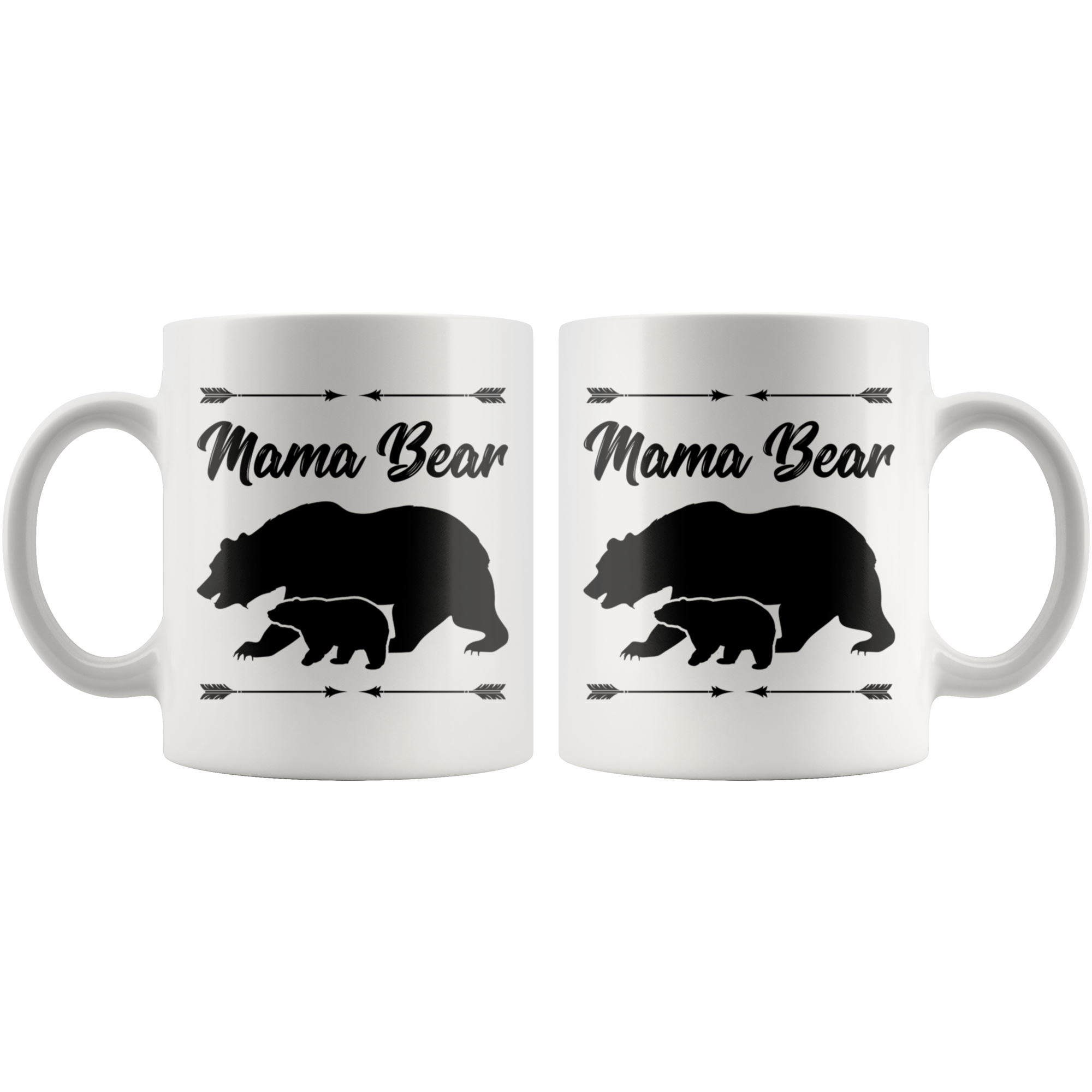 White 11oz Mug - Mama Bear Arrows