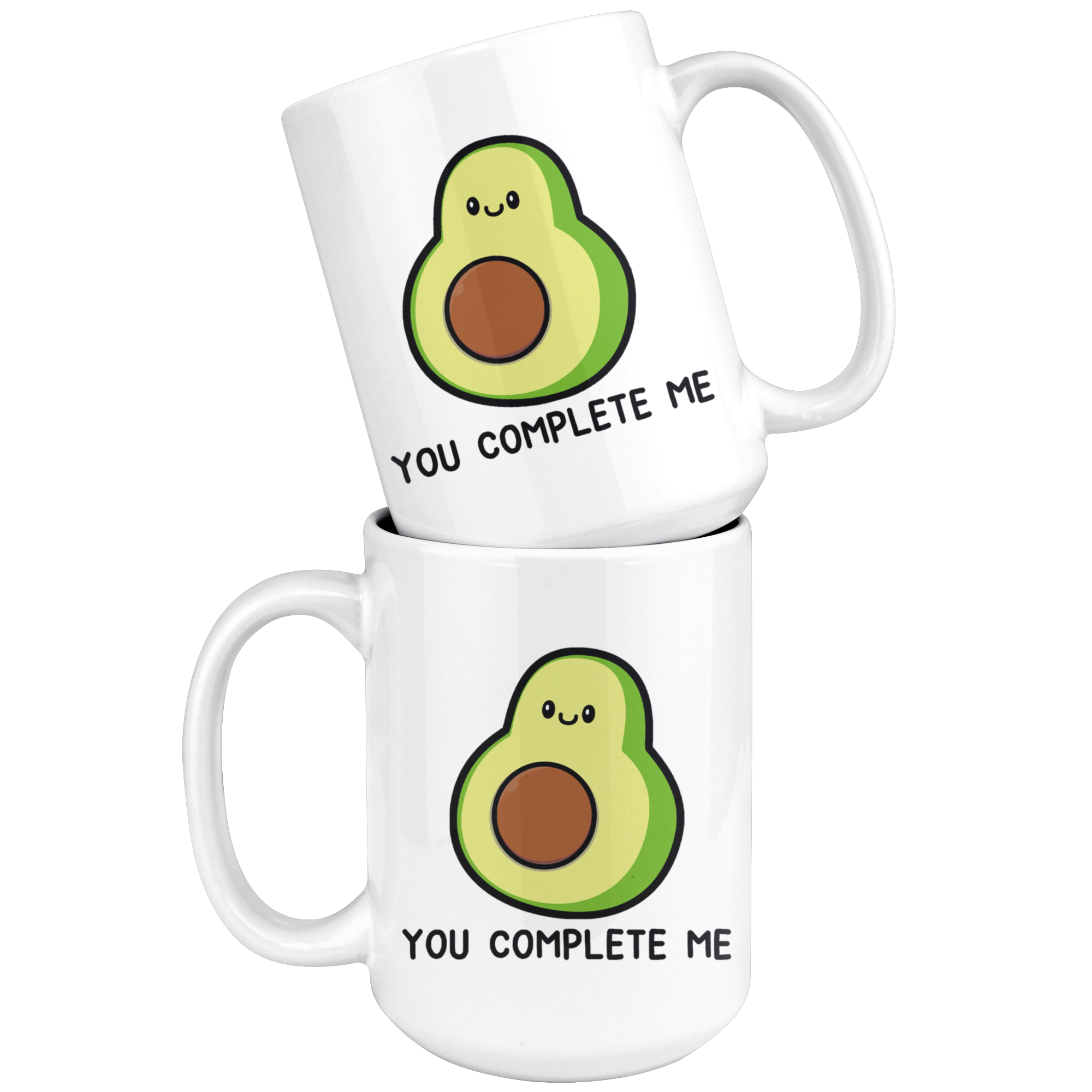 White Mugs - Matching Mug Avocado You Complete Me