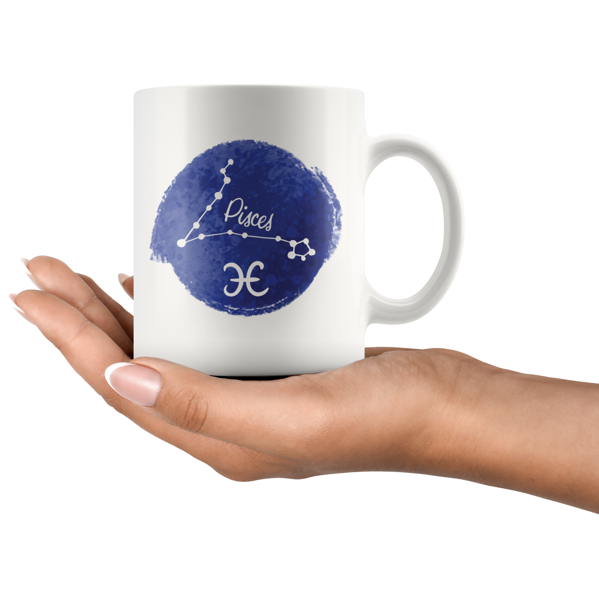 White 11oz Mug - Watercolor Pisces