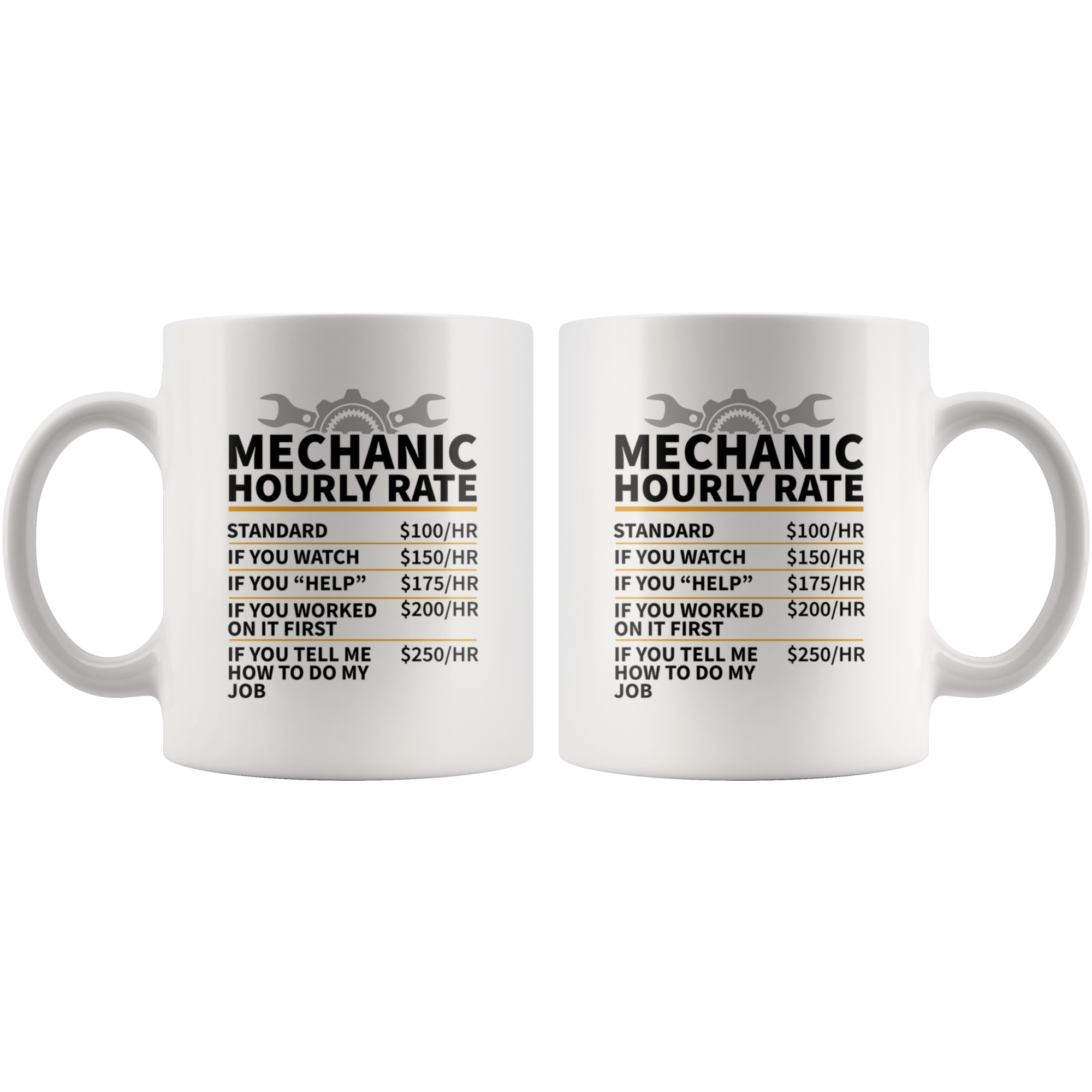 White 11oz Mug - Mechanic Hourly Rate