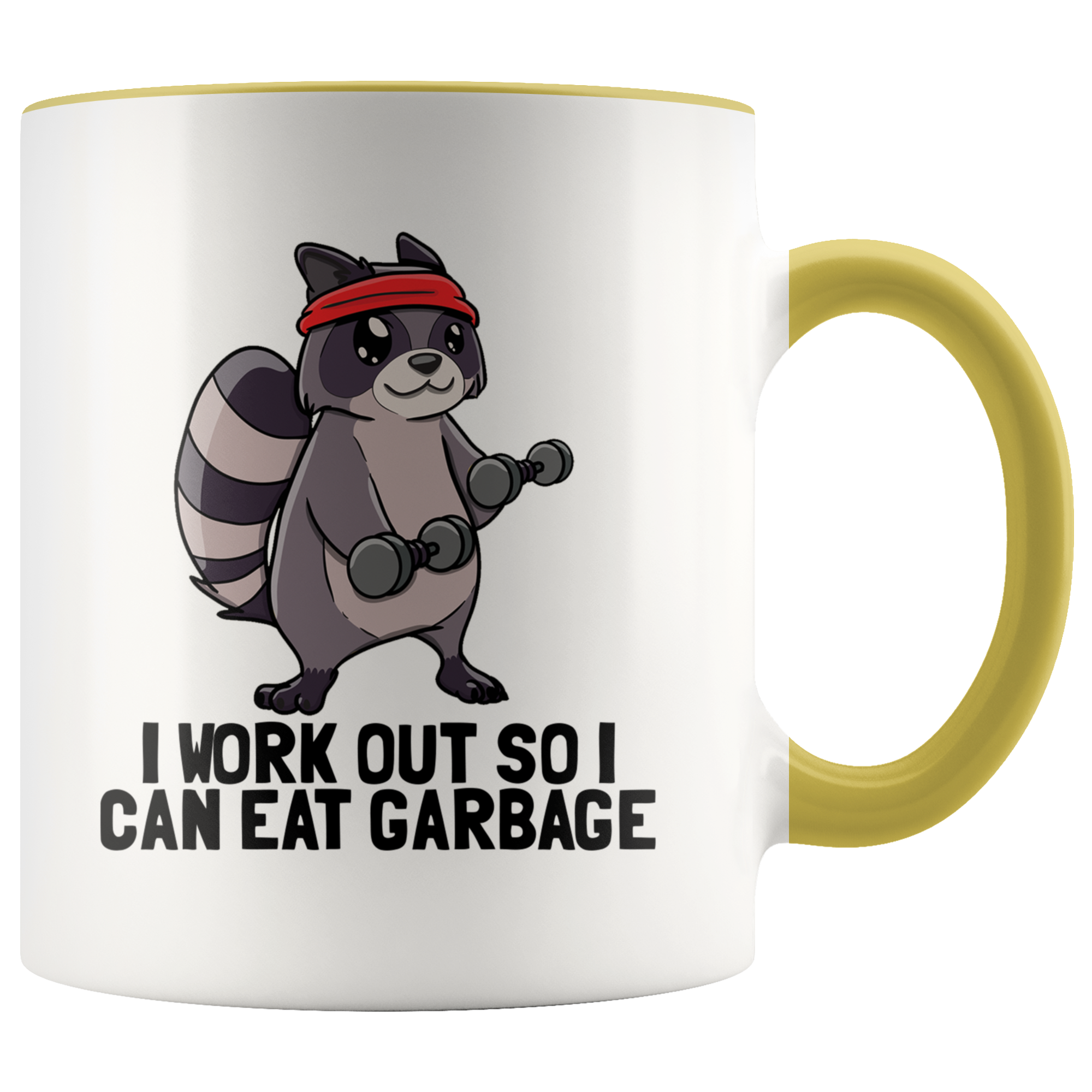 Accent Mug - Workout Raccoon Eat Garbage