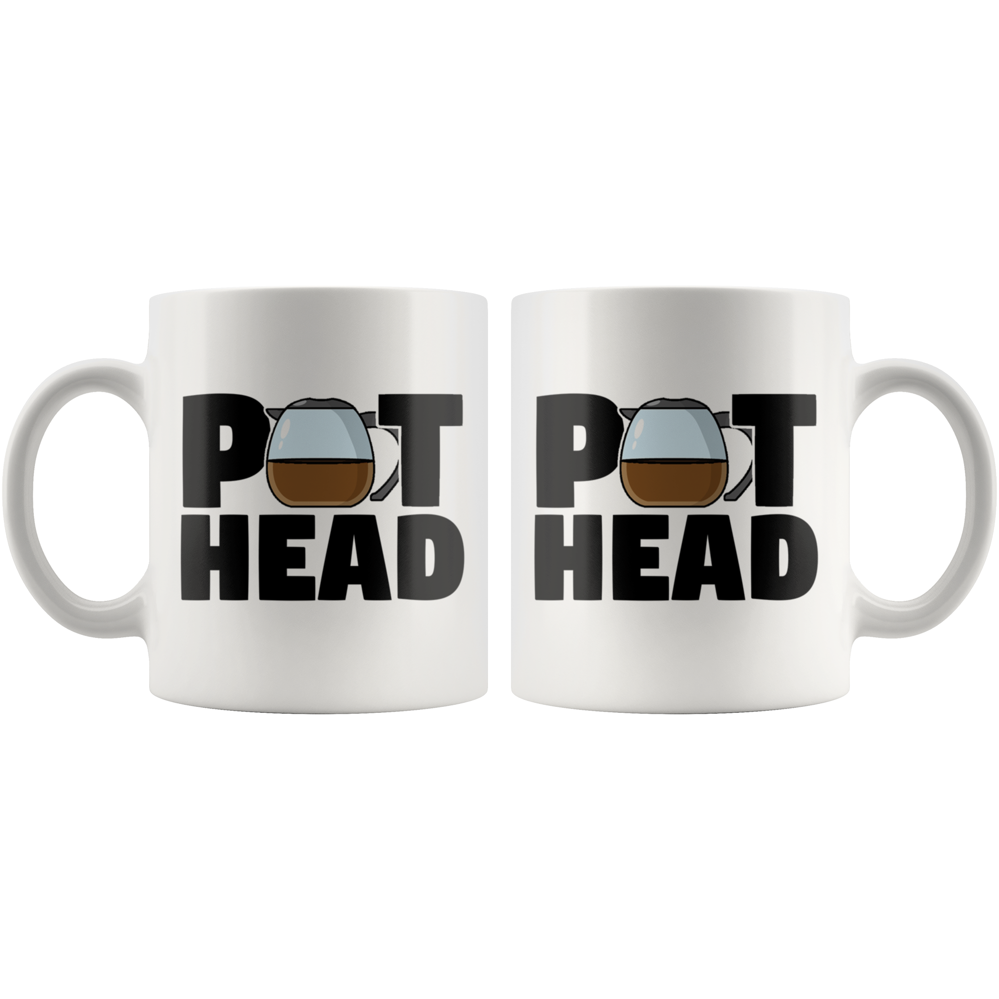 White 11oz Mug - Coffee Pot Head