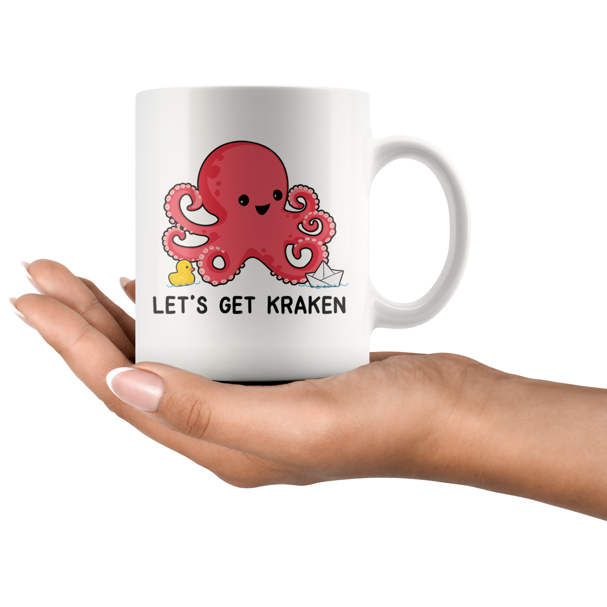White Mugs - Cute Let's Get Kraken
