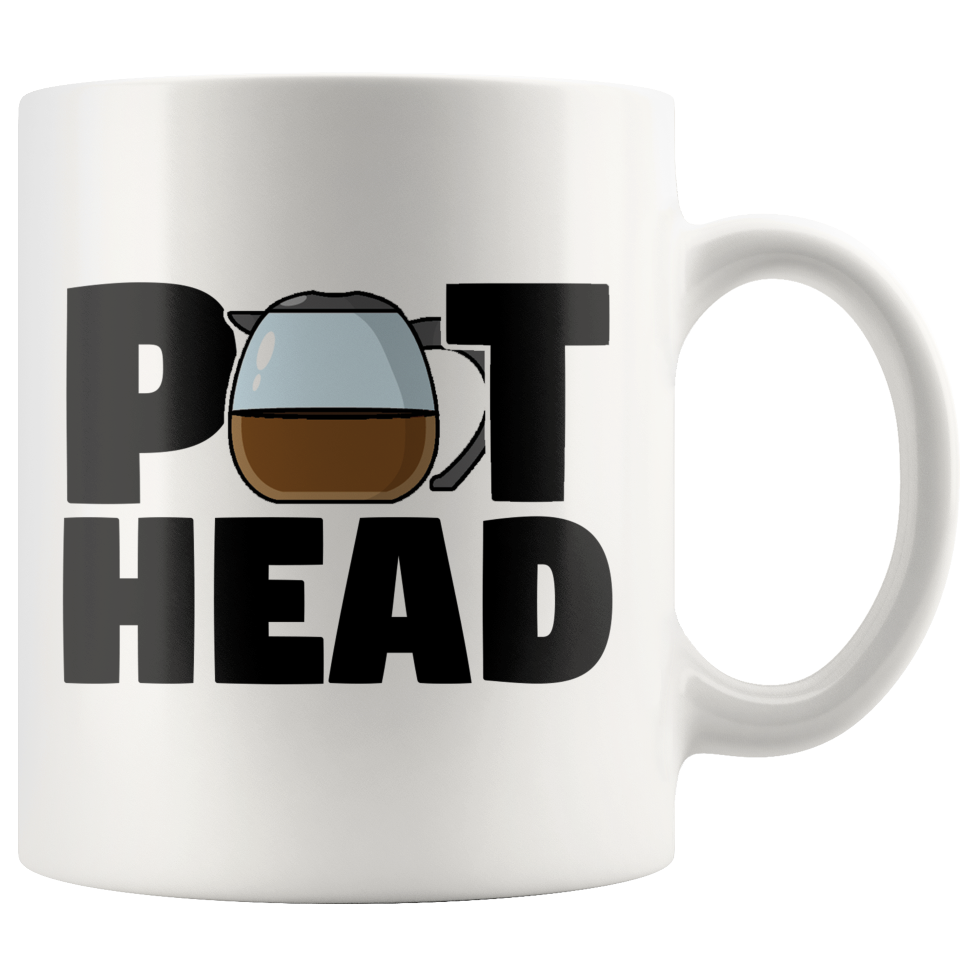White 11oz Mug - Coffee Pot Head