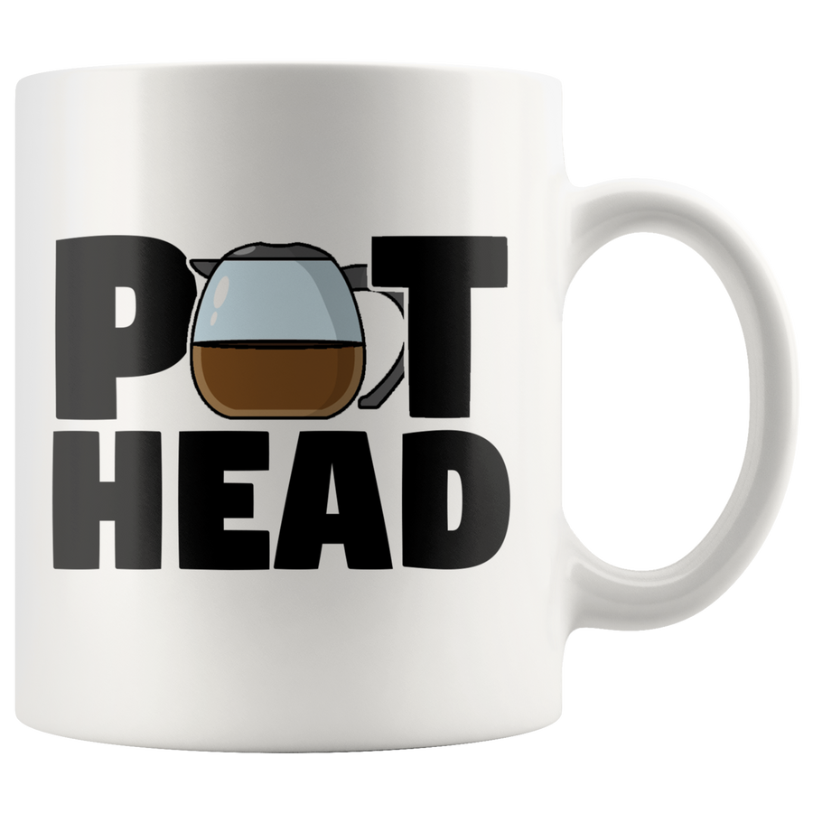 White 11oz Mug - Coffee Pot Head