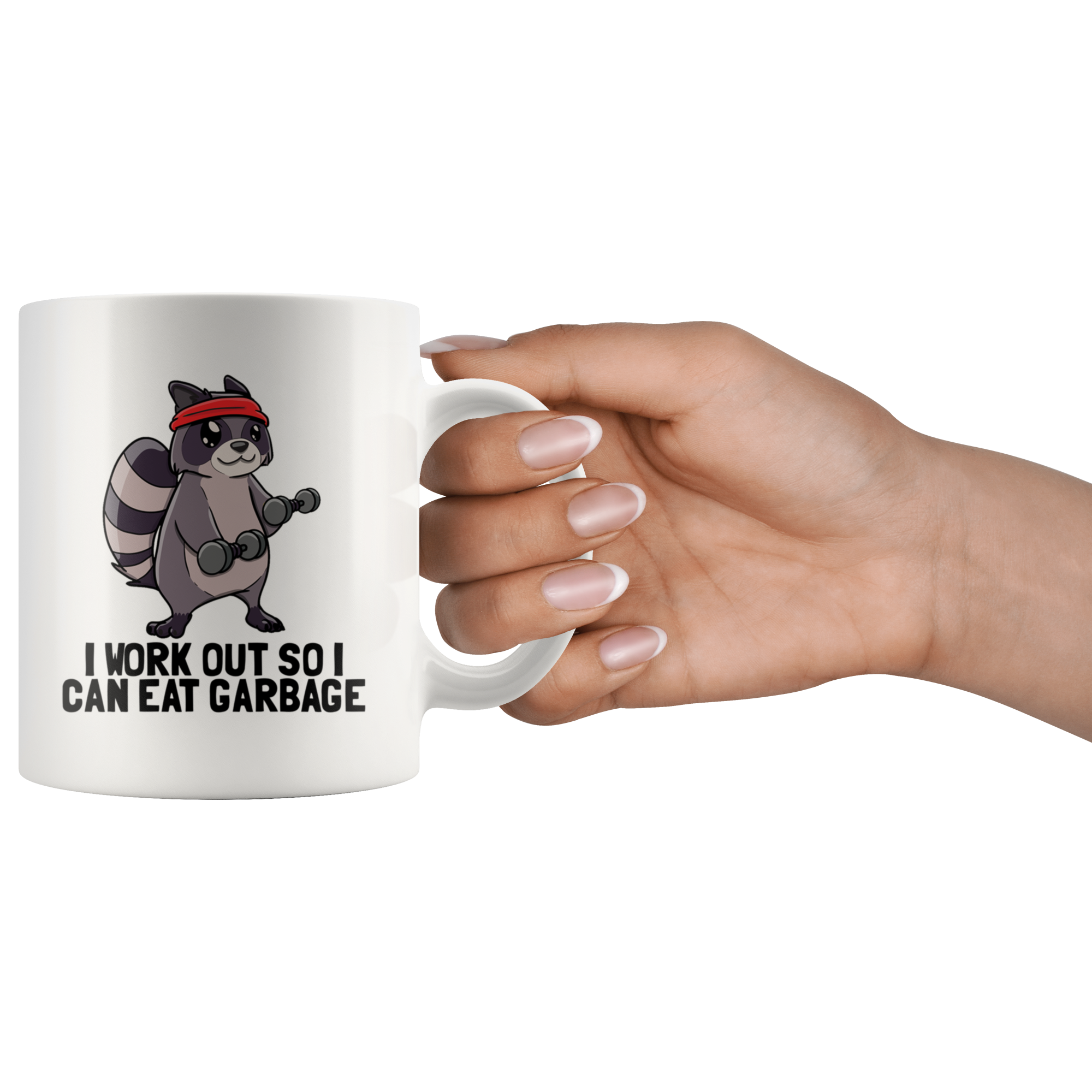 White Mugs - Raccoon Eat Garbage