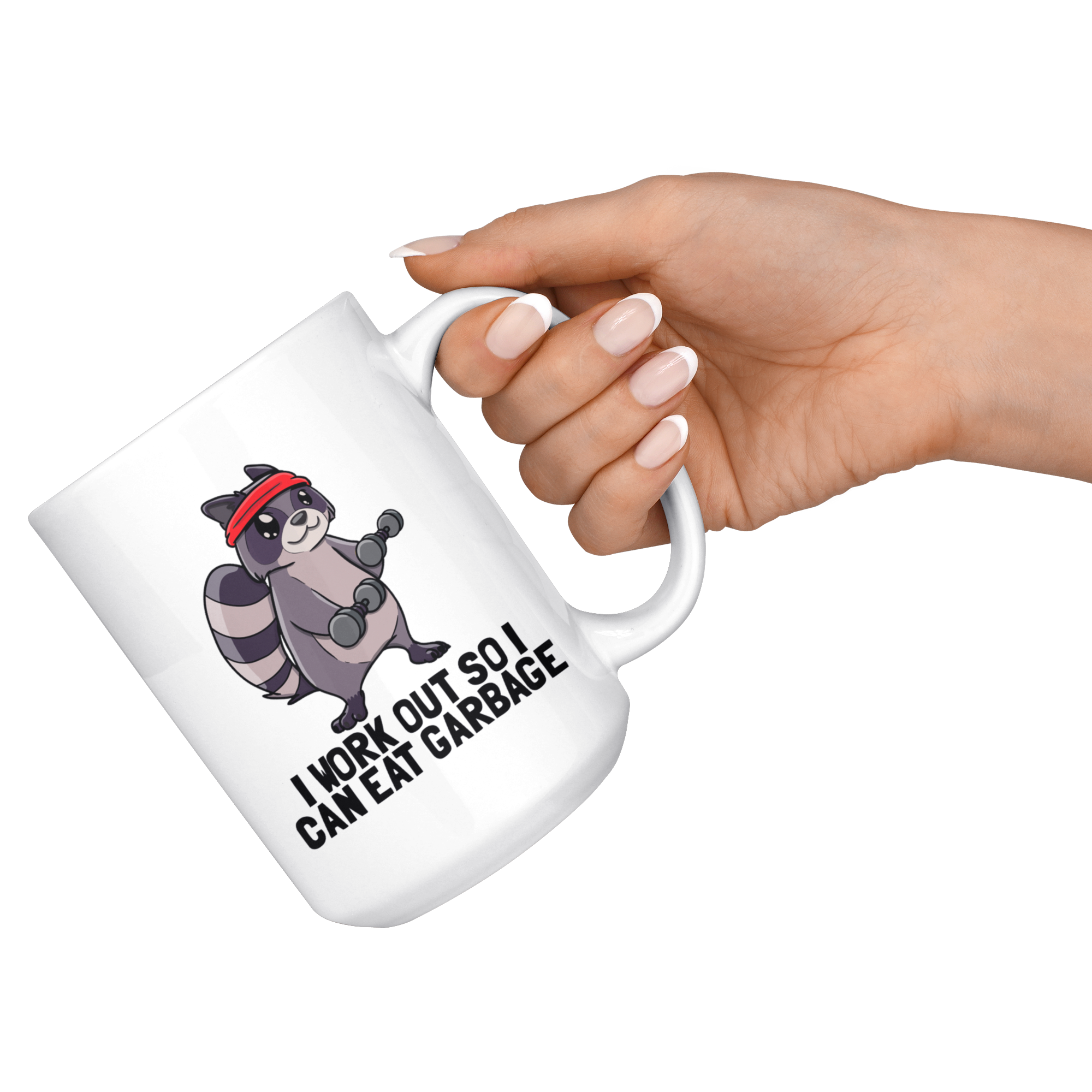 White Mugs - Raccoon Eat Garbage