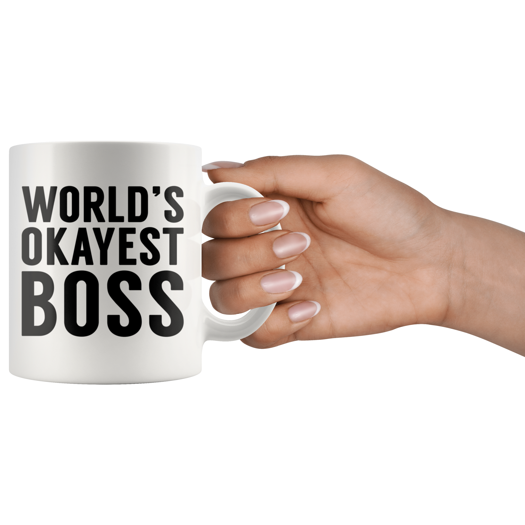 White 11oz Mug - World's Okayest Boss