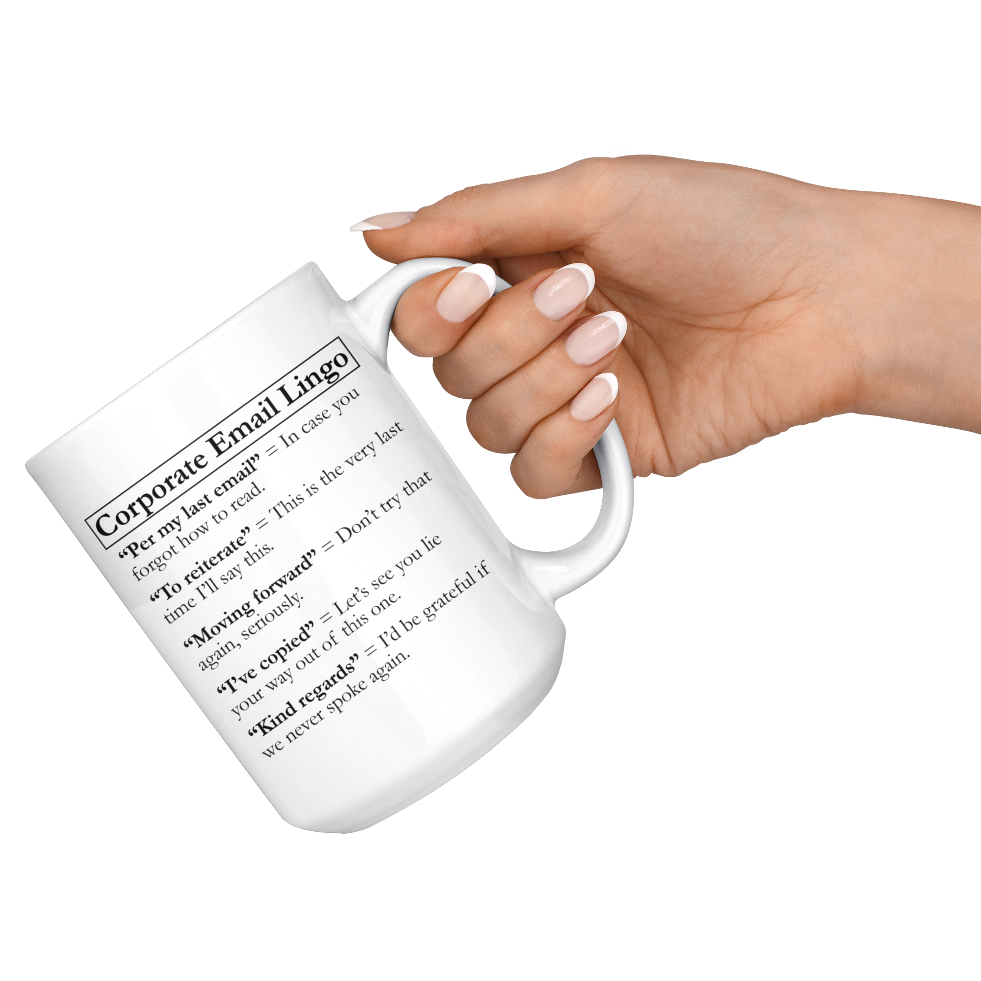 White Mugs - Corporate Email Lingo