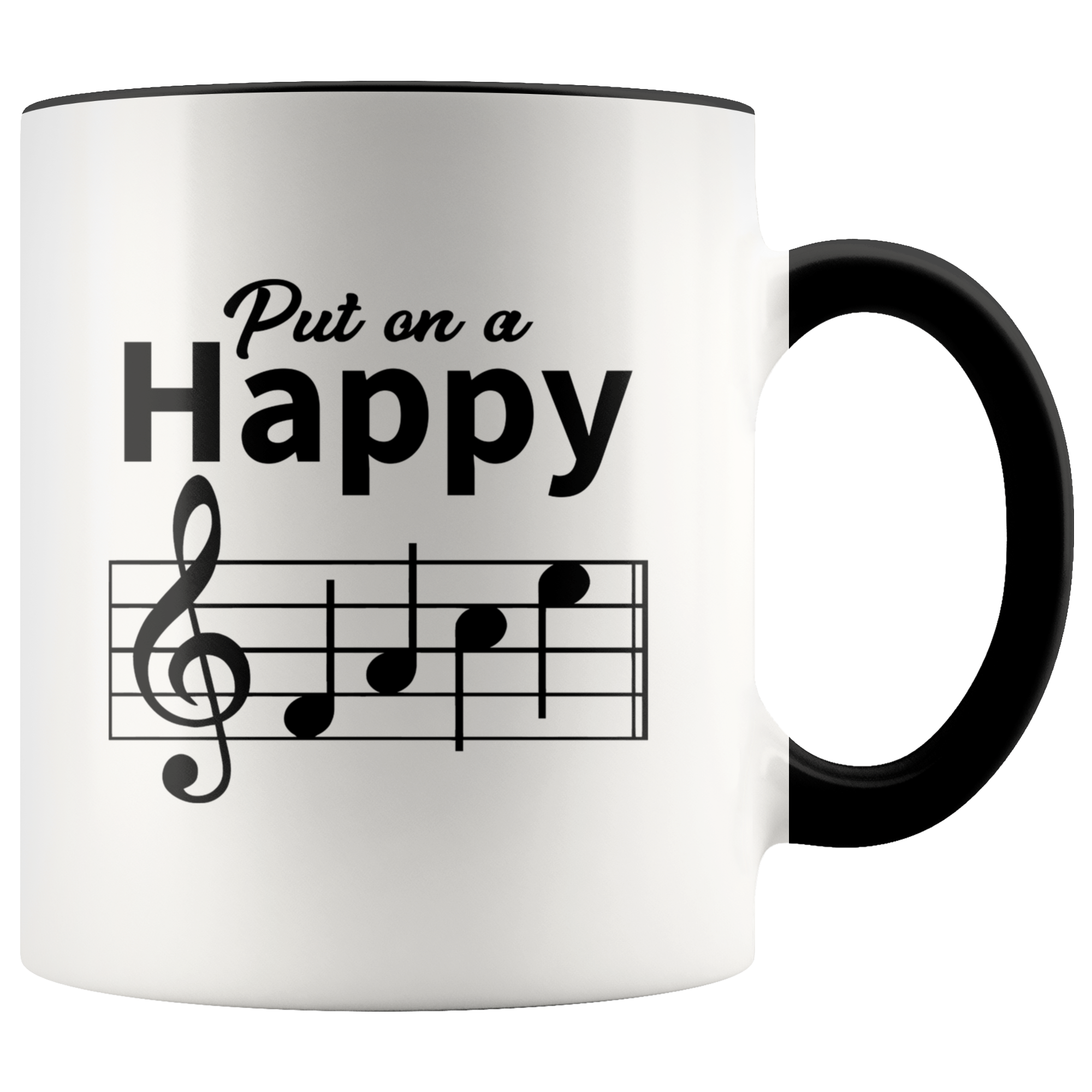 Music Happy Face Accent Mugs