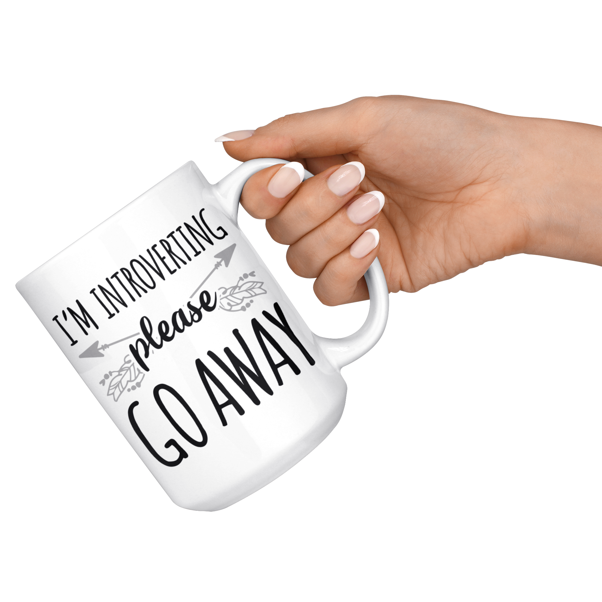 White 15oz Mug - Introverting Go Away