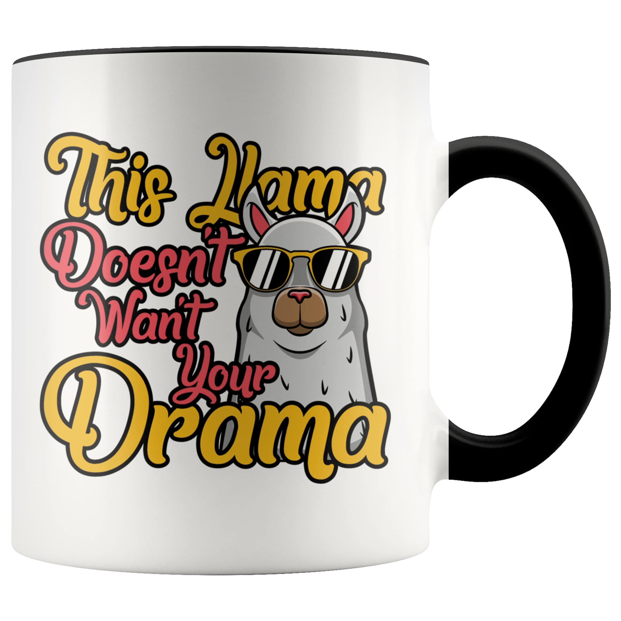 Accent Mug - This Llama Doesn't Want Your Drama