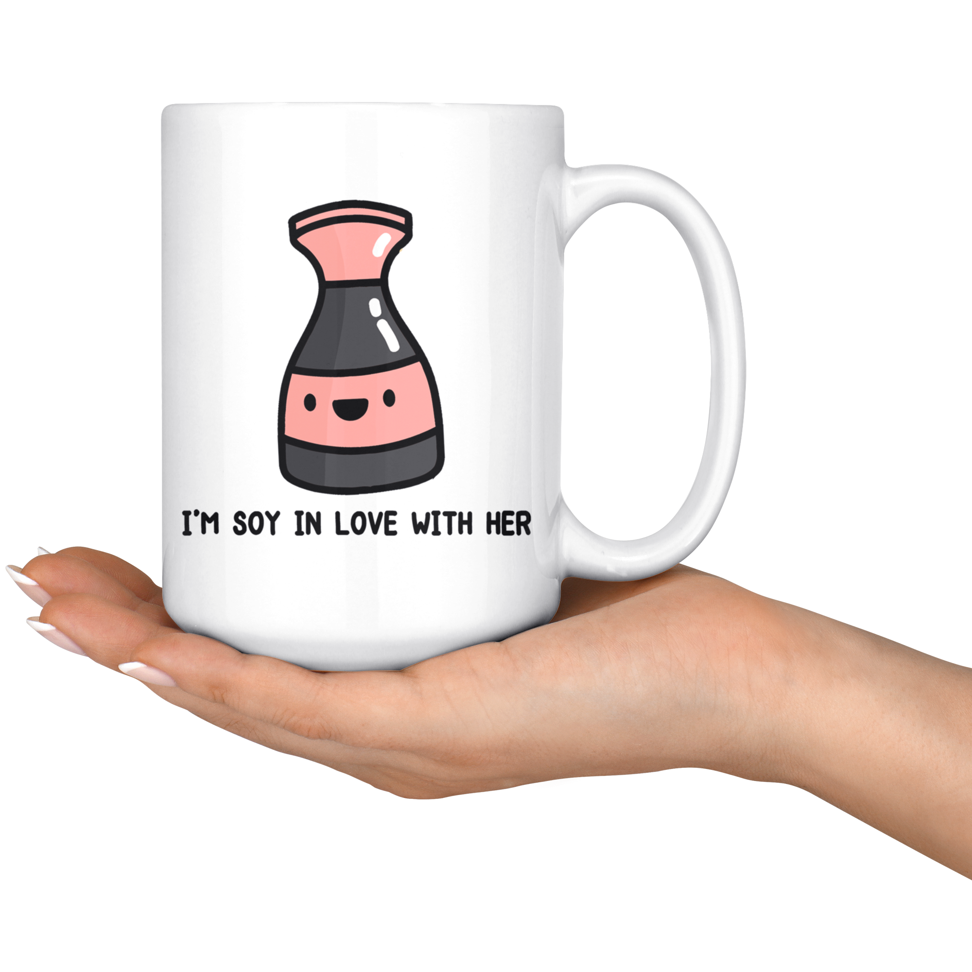 White Mugs - Sushi Matching Mugs Soy In Love