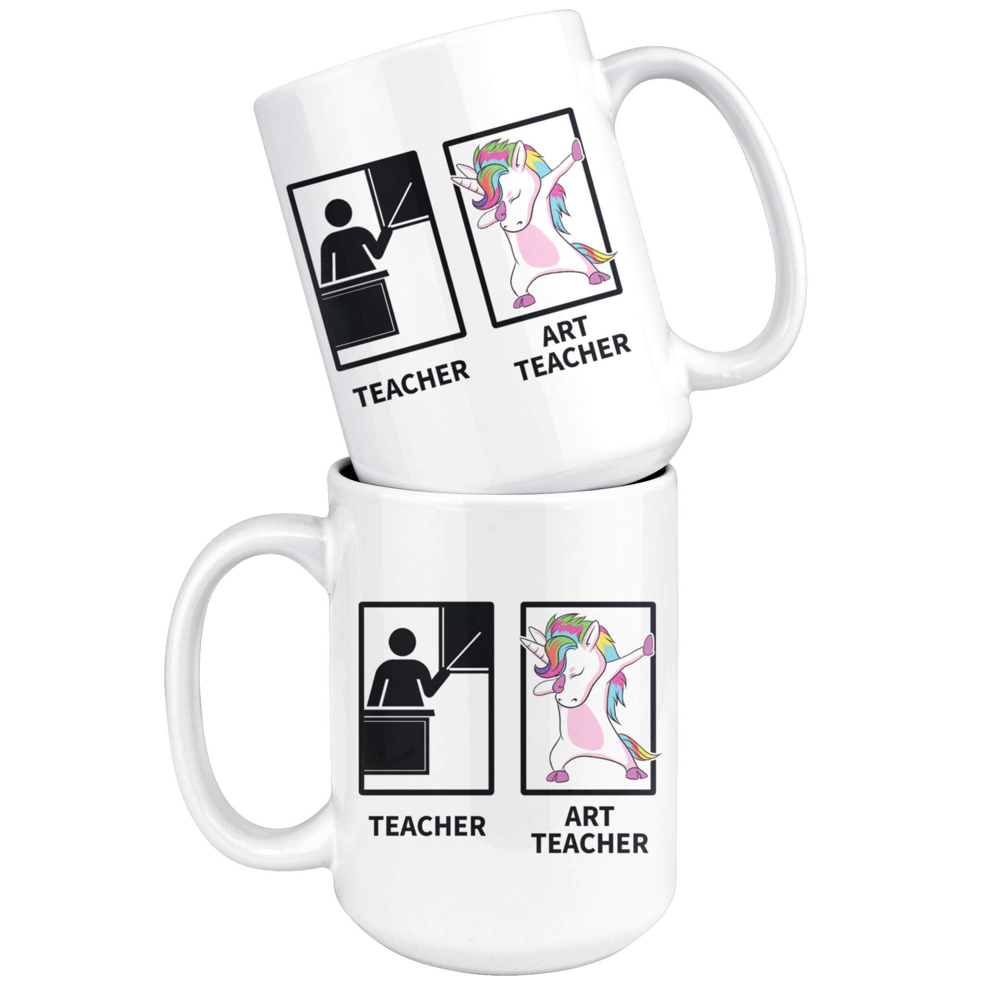 White 15oz Mug - Art Teacher Unicorn
