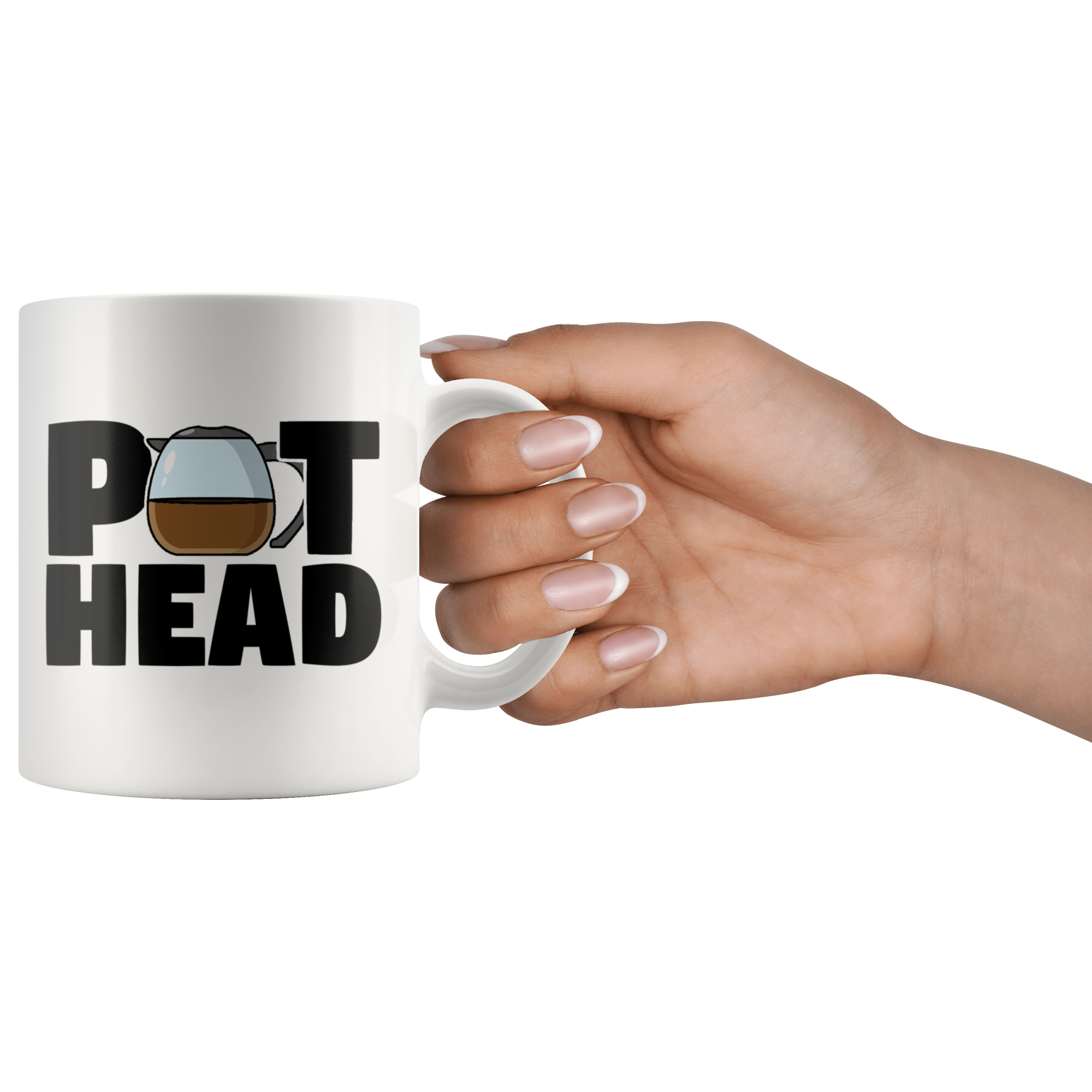 White 11oz Mug - Coffee Pot Head